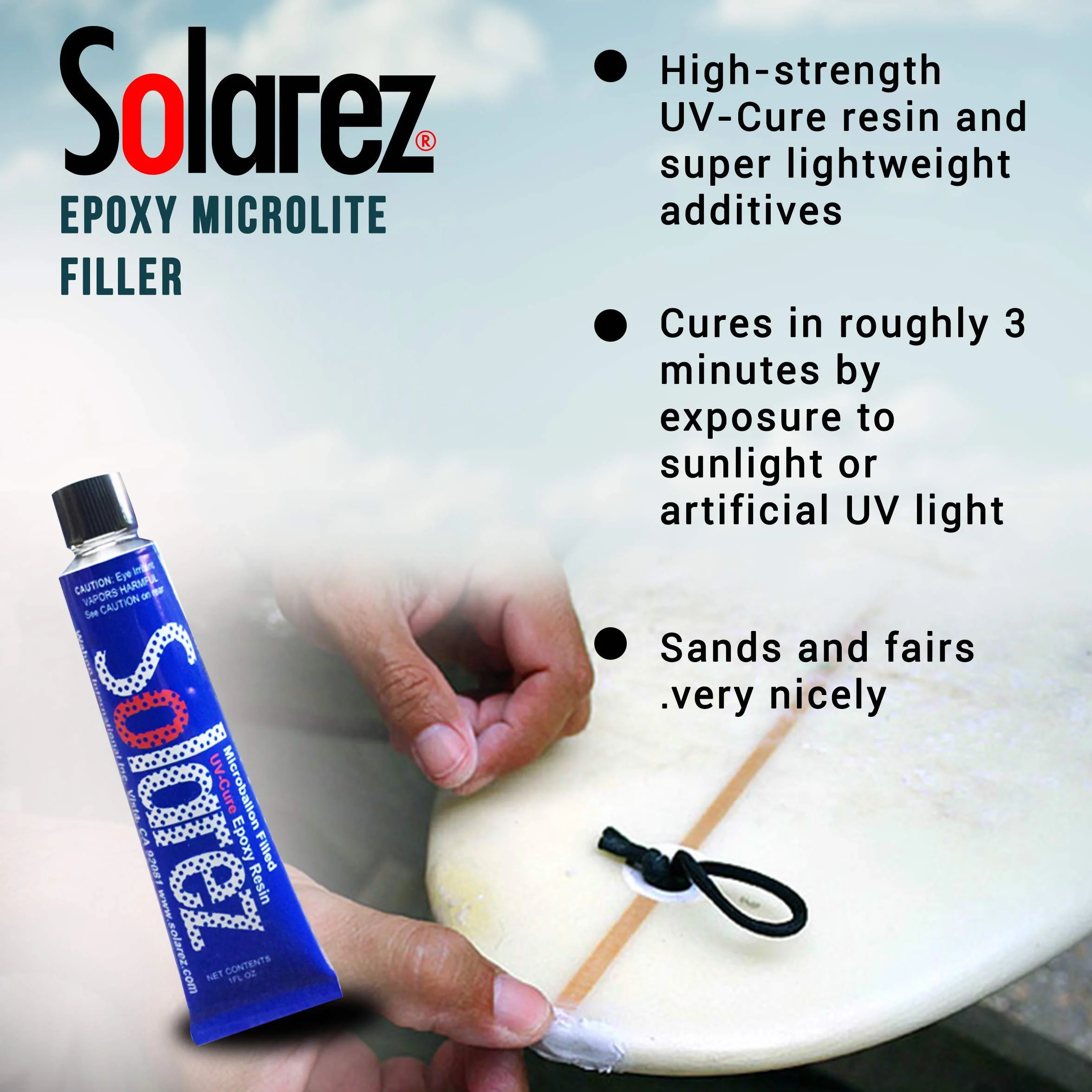 Solarez Epoxy 1 oz Low Lite white Ding Repair