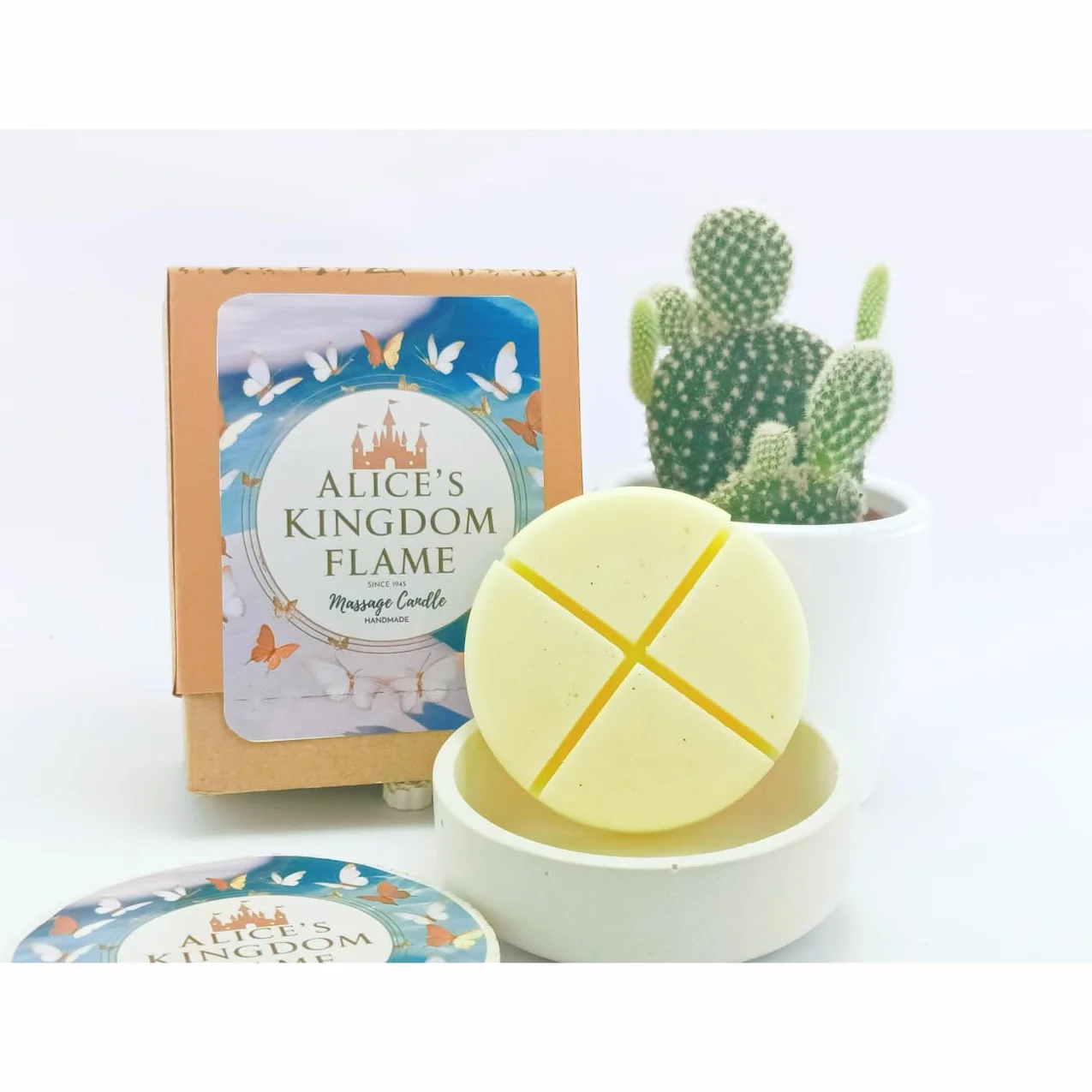 Alice's Kingdom Massage Wax Candle Coconut & Citrus Vanilla Passion Fruit Deep Seduction 40g + 5ml Aceite de Almendra