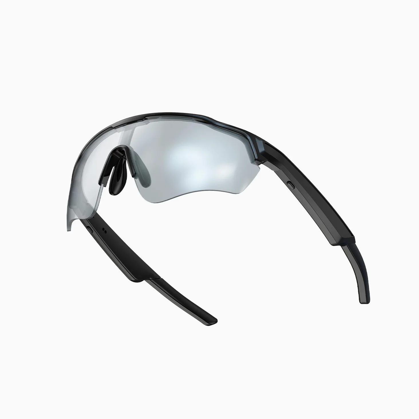 Home Gafas Bluetooth Hombre con Audio Abierto, Altavoz Inalámbrico para Música y Llamadas, Gafas Deportivas UV400 IPX5 con Diseño Moderno para Ciclismo y Outdoor - Plateado