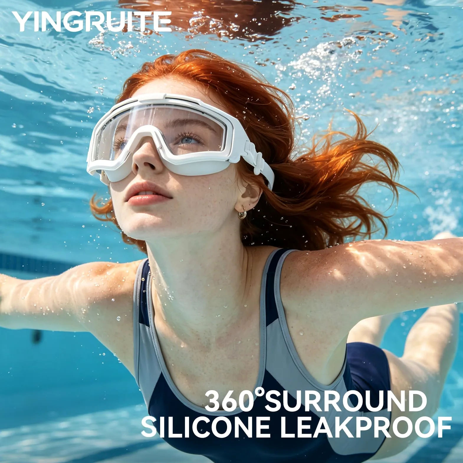 Gafas de natación antivaho a prueba de fugas para adultos, gafas de agua de visión amplia para hombres y mujeres, bonitas gafas de piscina para natación en interiores y exteriores
