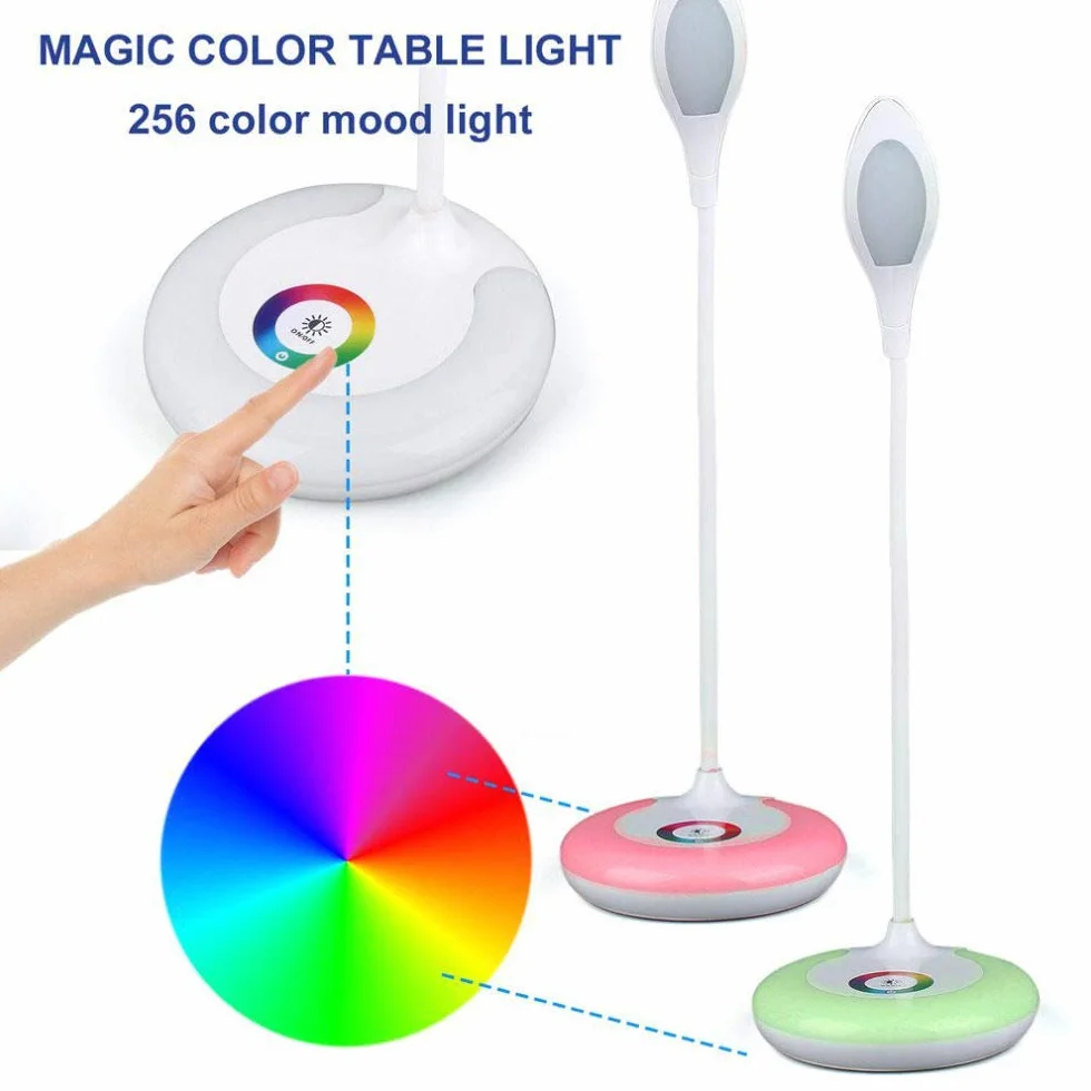 LED Lámpara de Escritorio, 3 Modos de Brillo, Protección para los Ojos, Luz de Lectura Infantil
