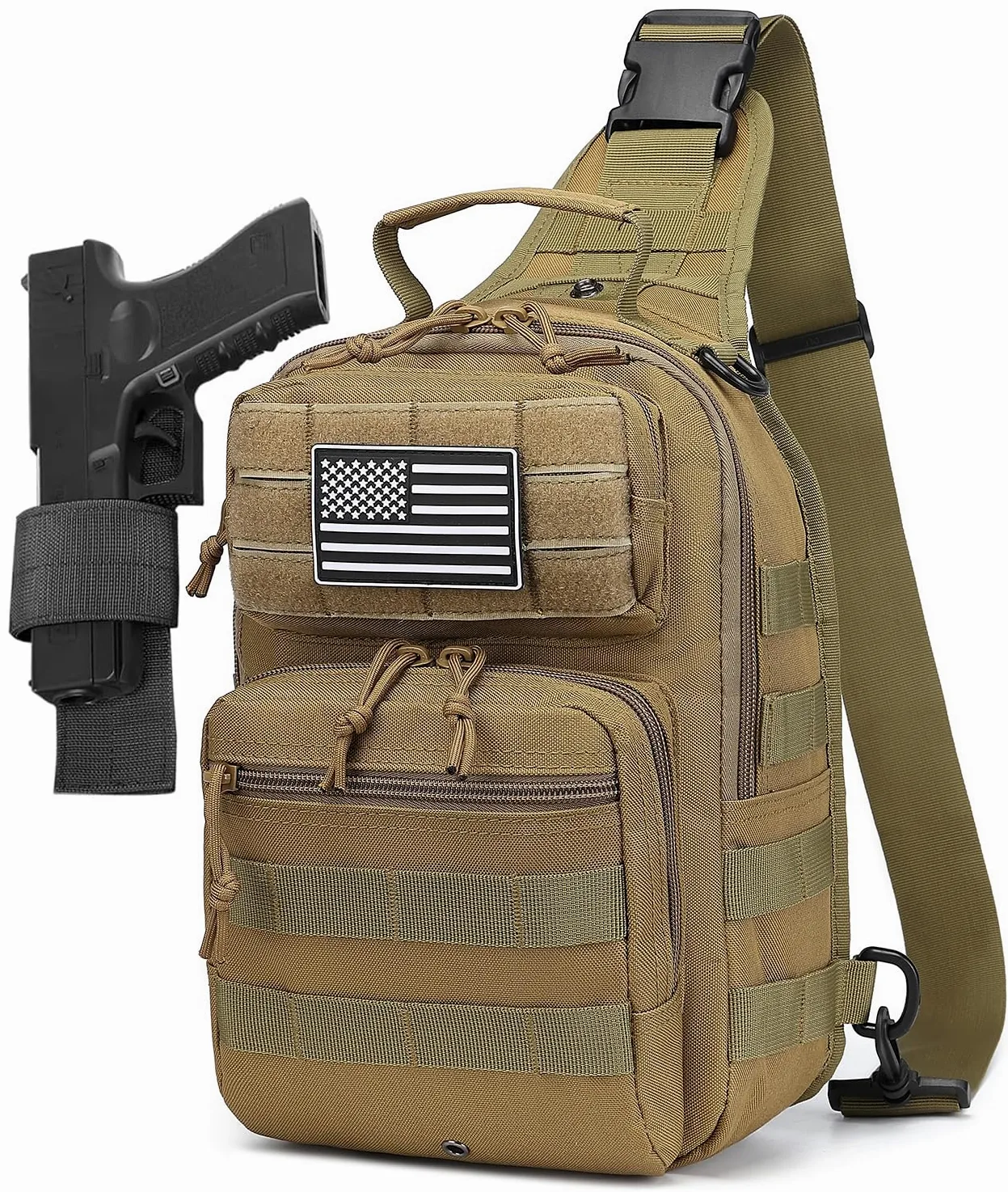 Pequeña mochila táctica militar para hombre, bolsa cruzada CCW Sling Bag 10L