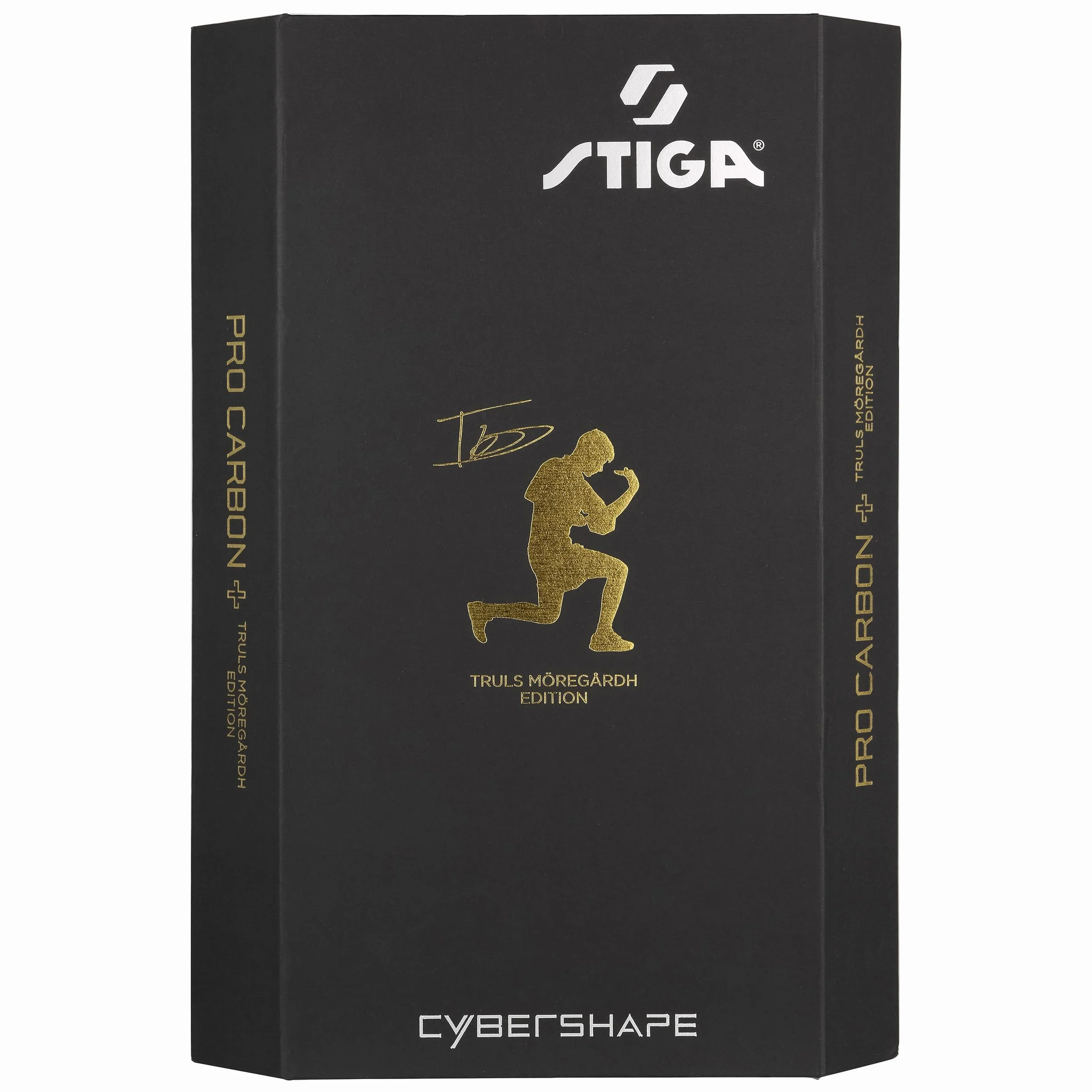 STIGA Pro Carbon Plus Cybershape Truls Edition Pala de Tenis de Mesa, 5 Estrellas; Sweet Spot Optimizado más Grande, Touch Carbon Technology, Goma STAR5 Aprobada por la ITTF, para Jugadores Ofensivos