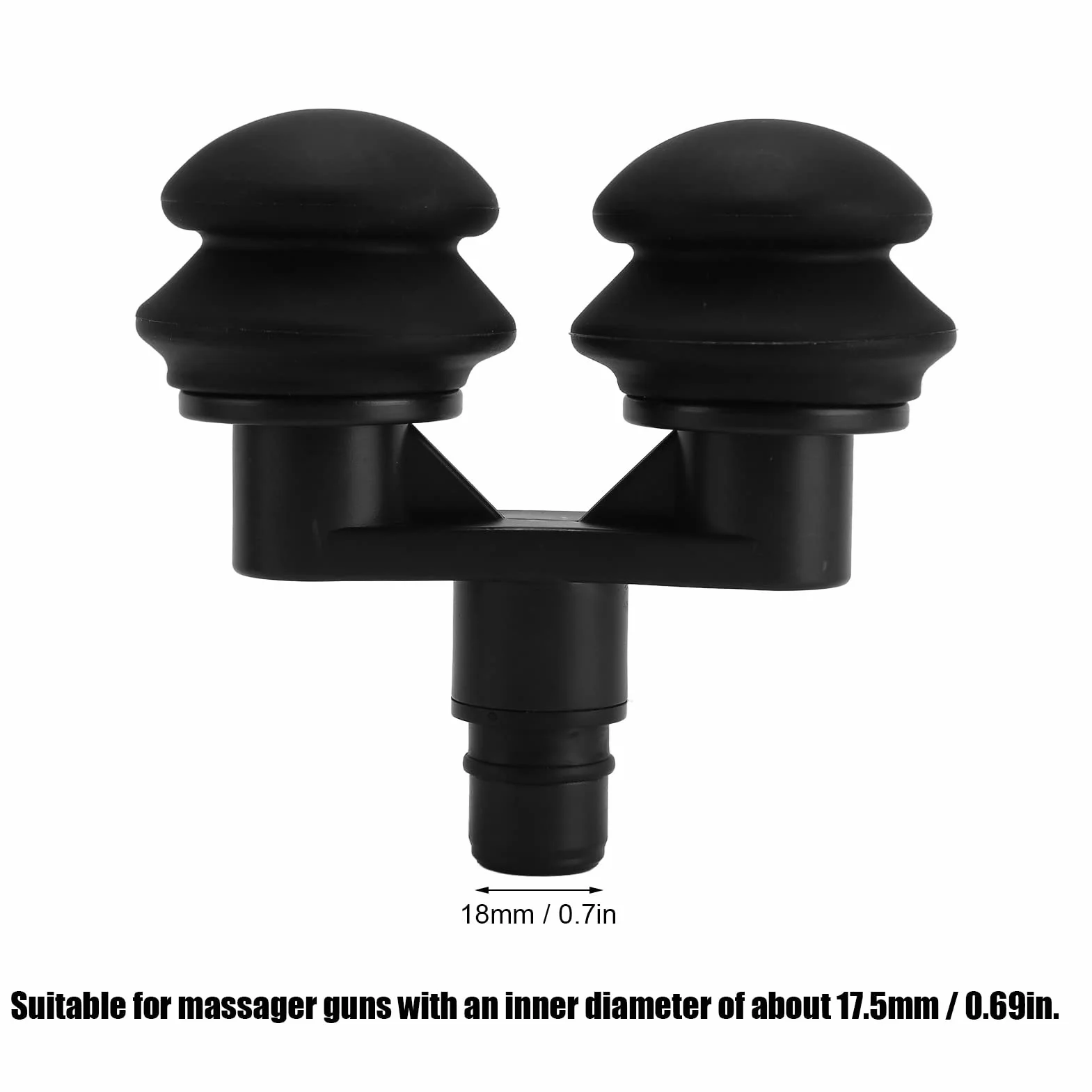Cabezal de Pistola de Masaje Muscular, Cabezal de Masajeador de Fascia con Cojín de Gas Doble de 18 mm