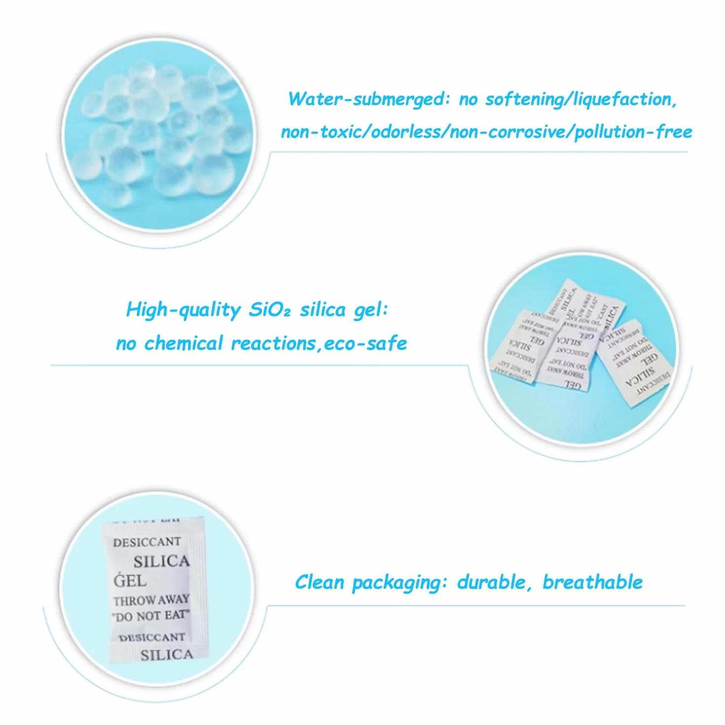 Silica Gel Bolsitas Desecante Antihumedad 100 Paquetes Absorbente de Humedad para Muebles Ropa