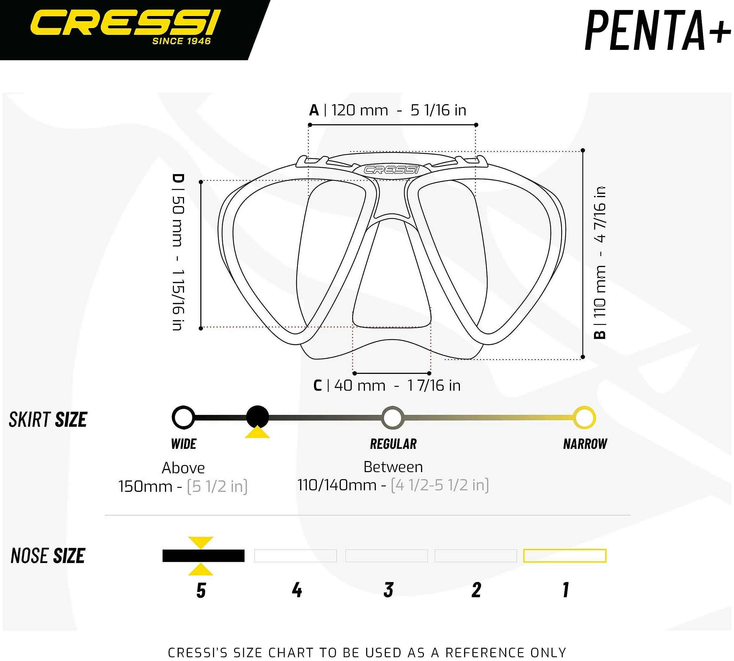 Cressi Penta+ Mask Máscara y esnórquel, Unisex Adulto