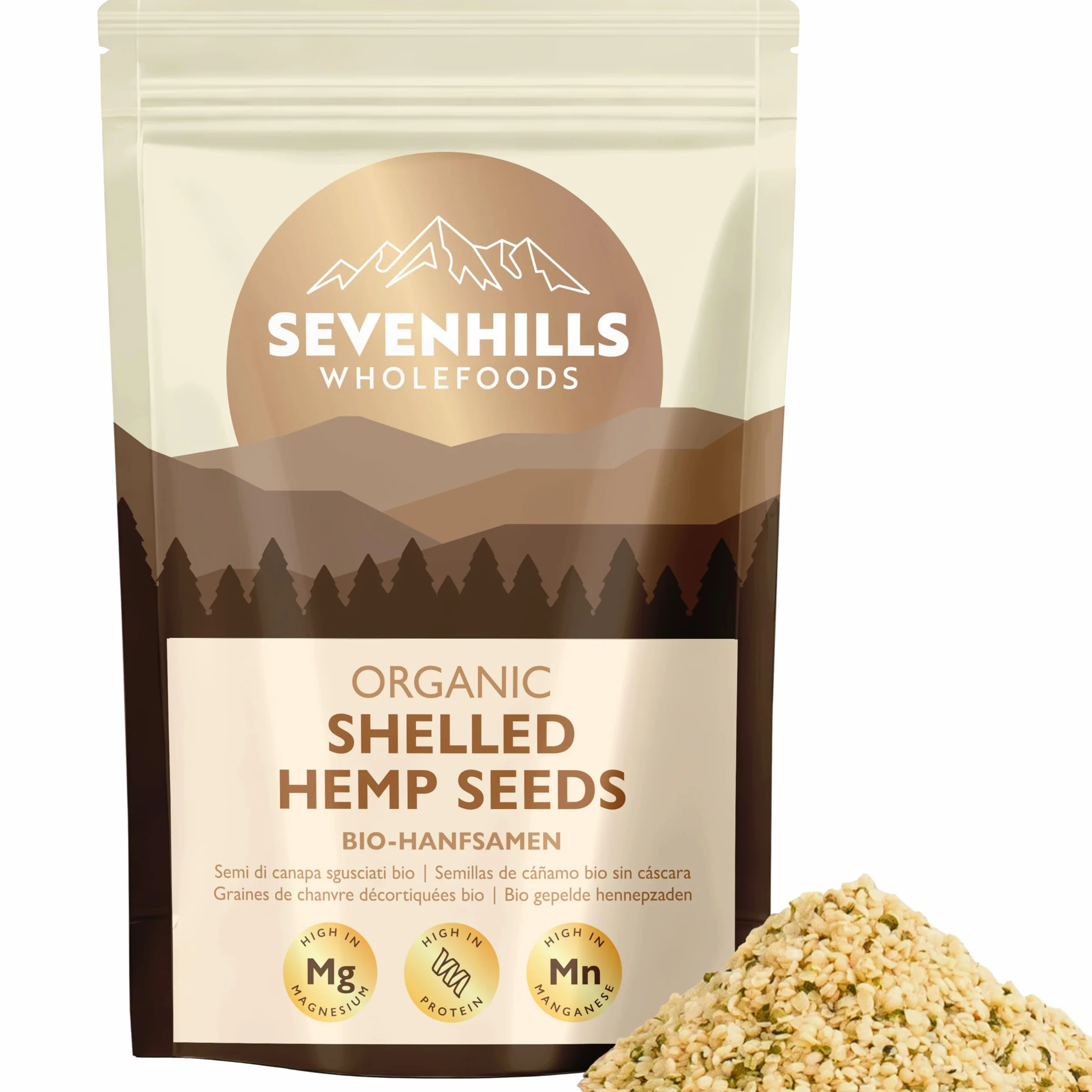 Sevenhills Wholefoods Semilla De Cáñamo Peladas Crudas Orgánico 1kg