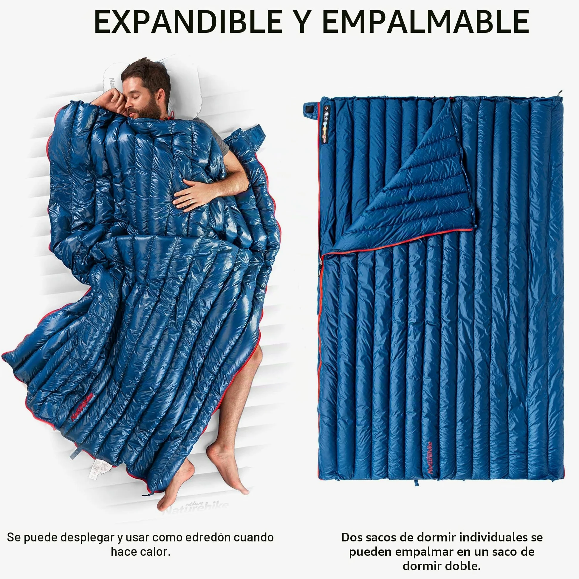 Naturehike Saco de Dormir Envolvente Ultraligero, 3-4 Estaciones, Impermeable, para Camping, Senderismo, Montañismo
