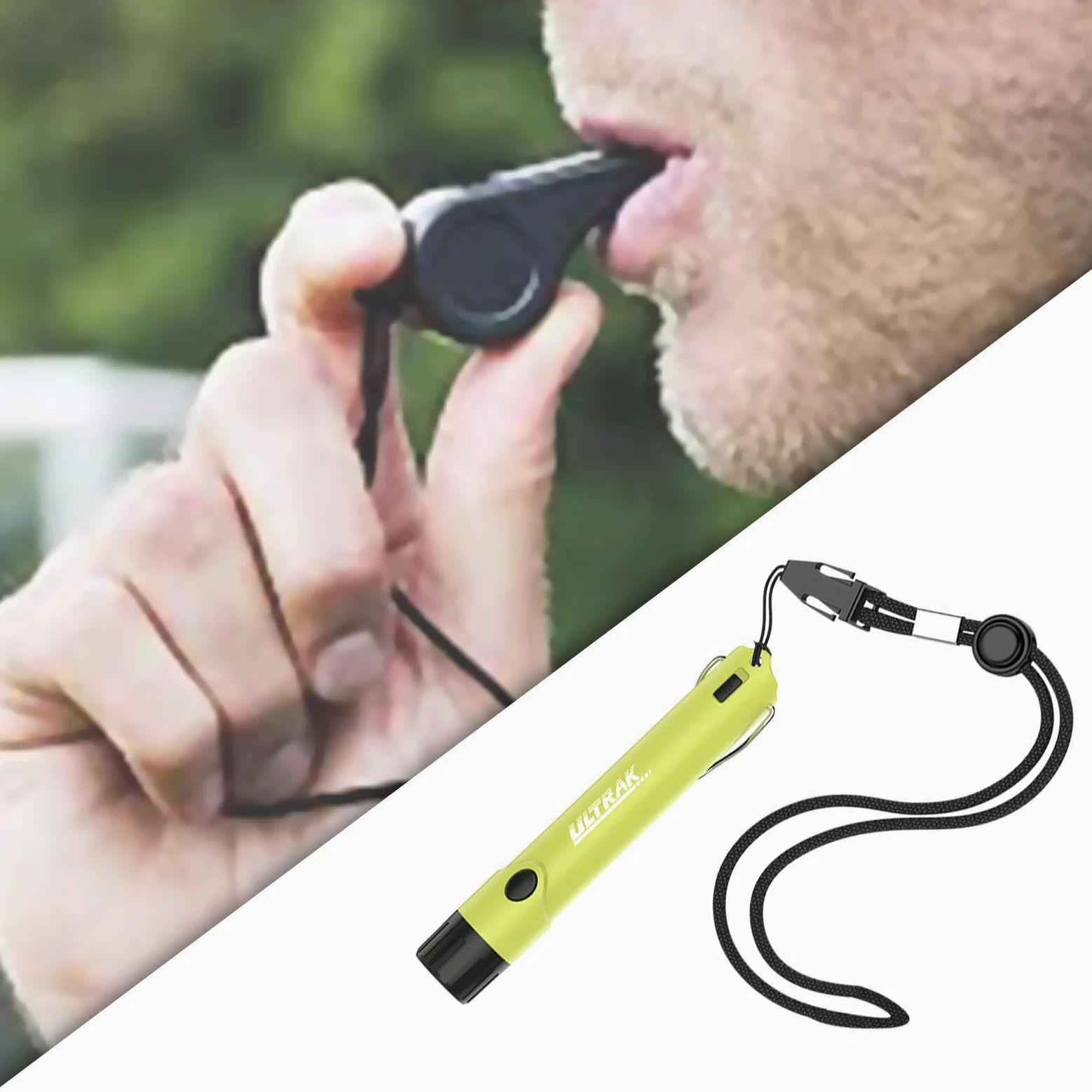 Silbato Electrónico de Mano, Silbato Eléctrico Portátil para Entrenadores Deportivos de Emergencia con Cordón Y Luz LED para Entrenamiento de Fútbol.