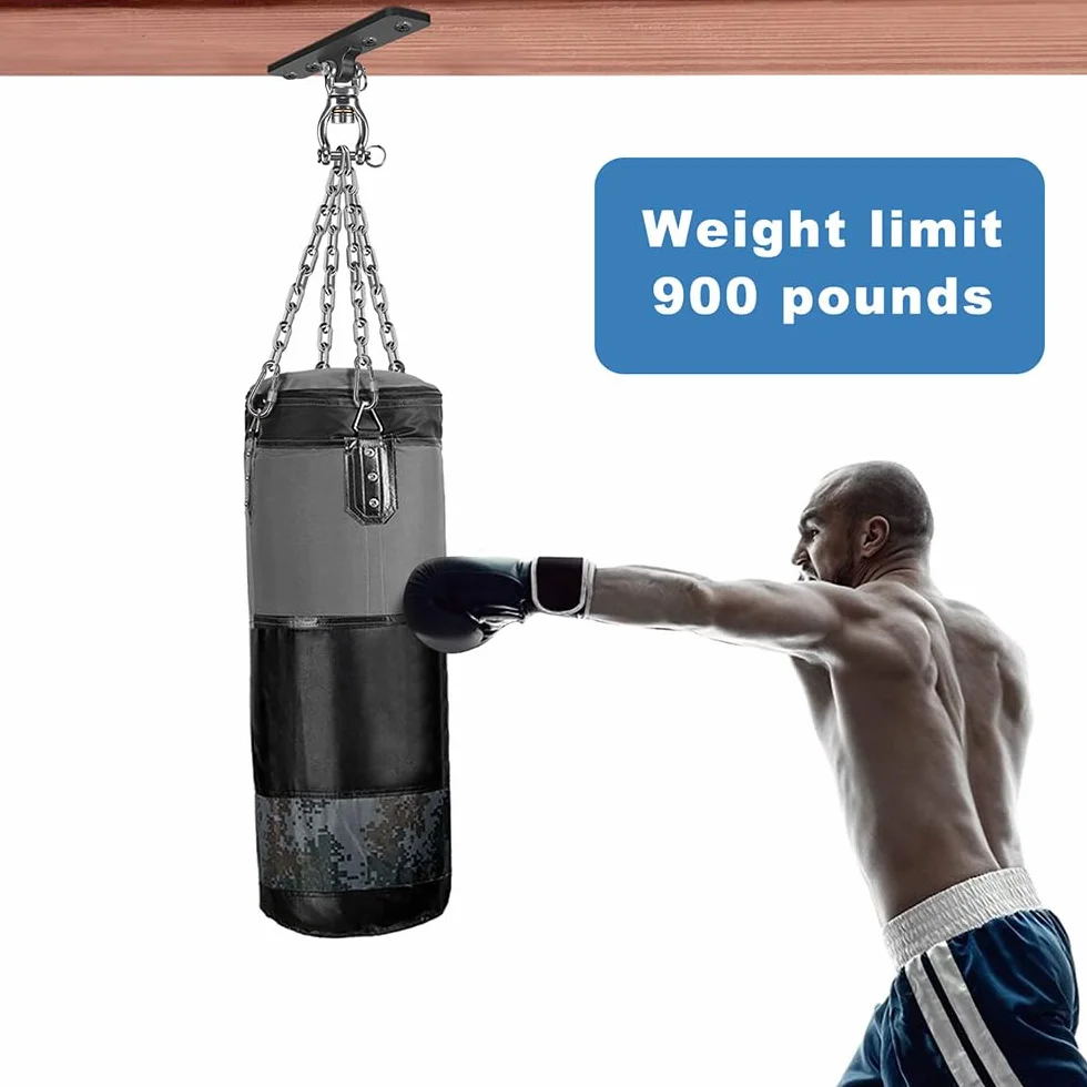 Kipika - Soporte para bolsa pesada de montaje en pared, colgador giratorio para saco de boxeo de alta resistencia para gimnasio en casa al interior, longitud ajustable para saco de kickboxing, saco