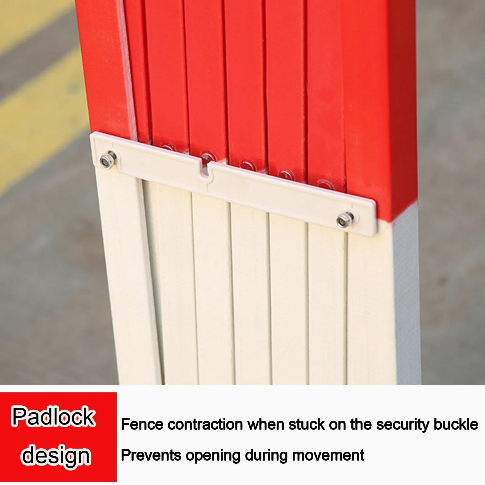 Barricada metálica Extensible, Barrera de tráfico retráctil, barandilla móvil Extensible, Barrera móvil para Garaje, Tienda y Calle, Rojo y Blanco, 1,2 x 8 m,Red+White-1.2x8m