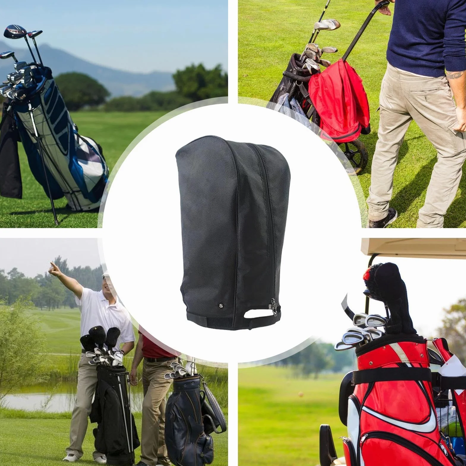 Cubierta de Lluvia Bolsas Golf - a Prueba Agua Tapa la Bolsa Ligero con Protector Club Botones para el, el tamaño de Esta Cubierta se Adapta a la mayoría de Las Bolsas de Golf, por lo Que es una