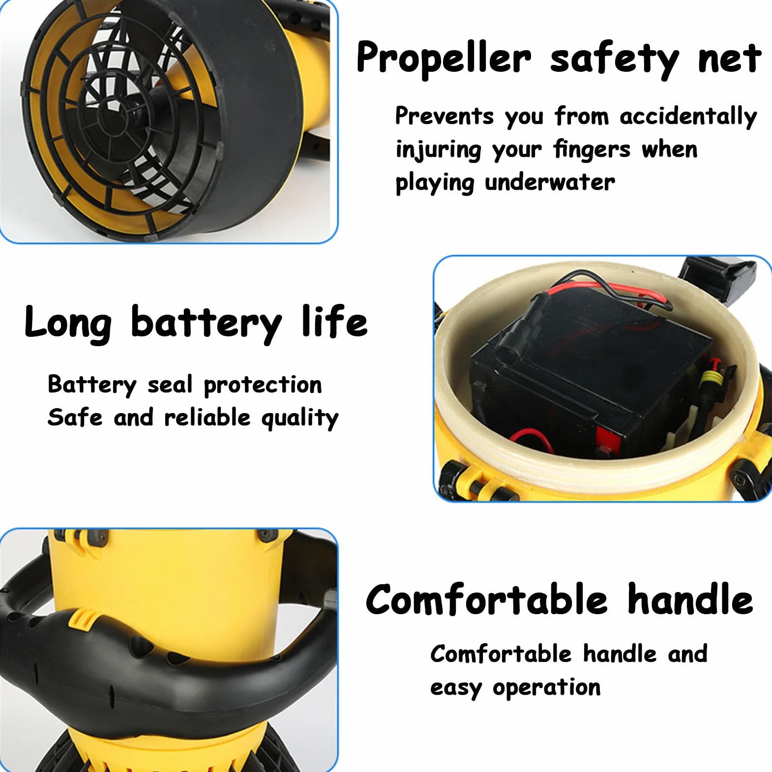 Patinete subacuático para buceo, scooter marino eléctrico con hélice impermeable de 500 W y batería de litio, equipo de deportes acuáticos de doble velocidad para adultos