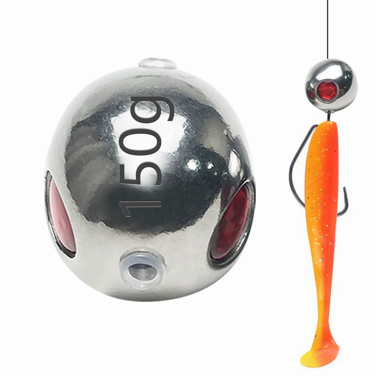 Fpeinc Pesas de pesca de aleación de tungsteno plomos de bola giratoria, plomos de doble anillo, 45 g-200 g, pesas de alta rigidez, plomos de bala de cañón para pesca en agua salada