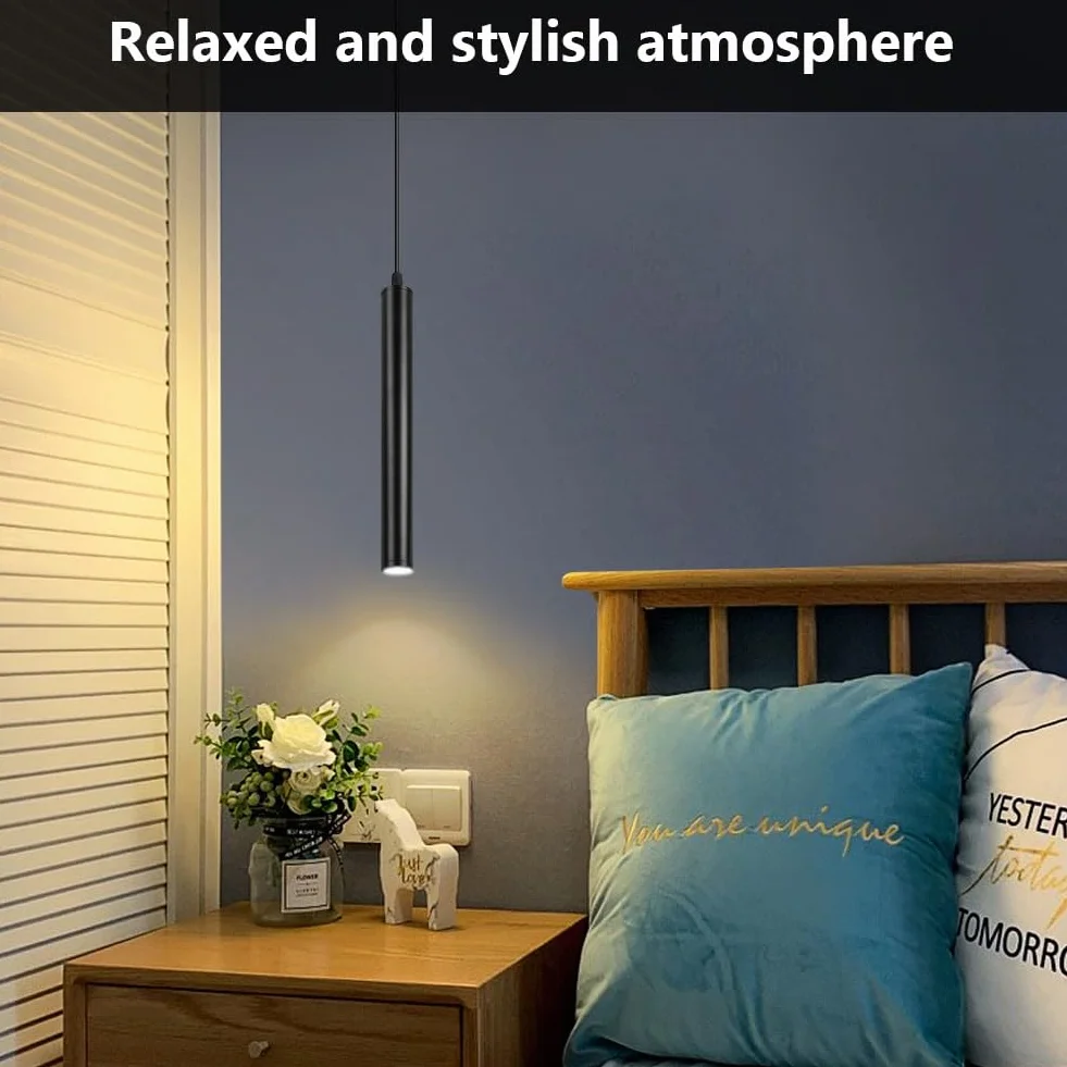HOTUT Lámpara de Suspensión Cilíndrica 2PCS Colgante para Cocina Comedor Dormitorio