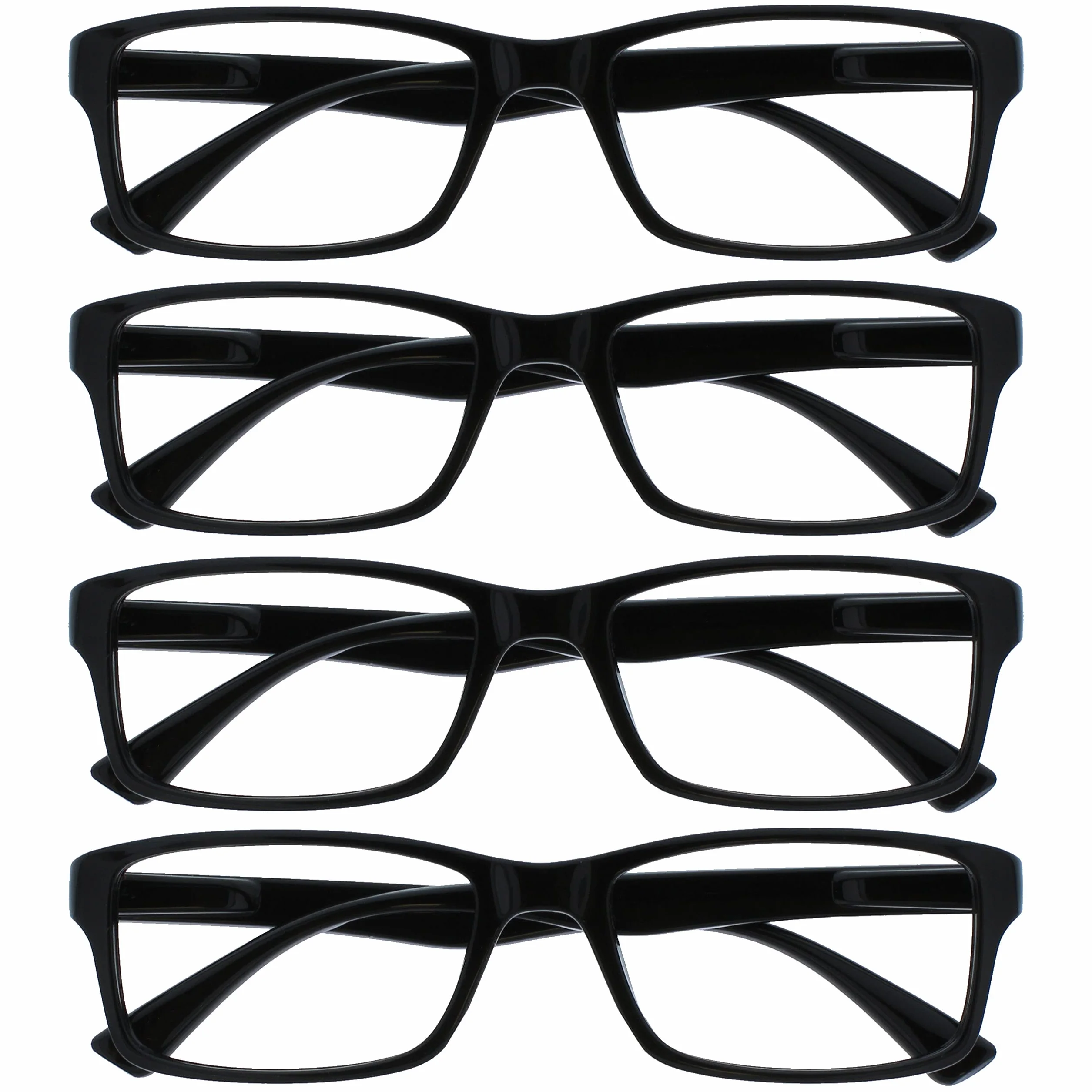 OPULIZE Gafas De Lectura Negro Pack 4 Estilo Diseñador +1,50