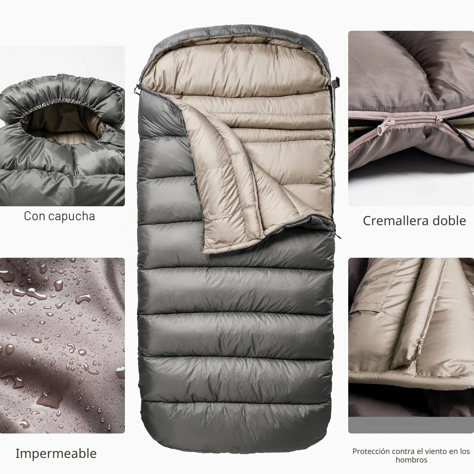 BISINNA Saco de Dormir XL para Adultos, Cuatro Estaciones Sobredimensionado Cálido Cómodo Impermeable Ligero Saco de Dormir, Camping Mochilero Senderismo Interior y Exterior | Saco de dormir XL extra grande y ancho, 3,5 kg, para camping estático y camping