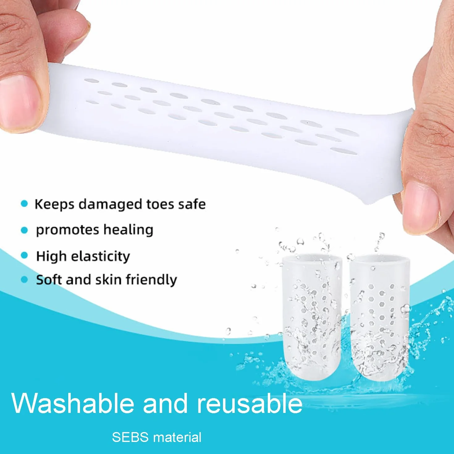 Protector Dedos Pie Silicona Transpirable Punteras Gel Ampollas Callos Alivio Dolor Fricción 10 Piezas (5 Pares)