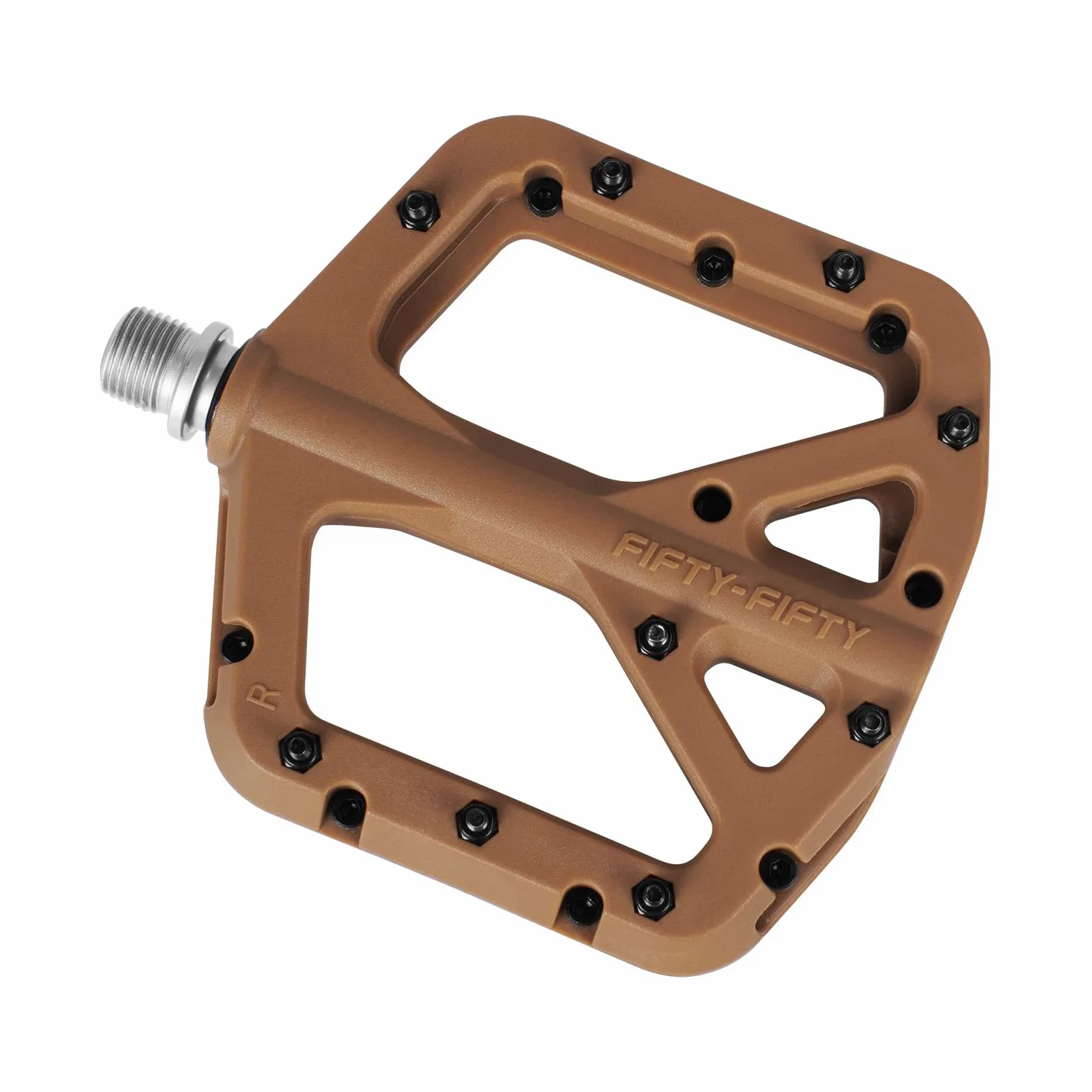 FIFTY-FIFTY Pedales de Bicicleta de Montaña, Pedales Planos Antideslizantes | Pedales para Bicicletas de 9/16", Compuesto de Nailon, Ligeros y con Plataforma Plana Ancha, Fácil de Colocar