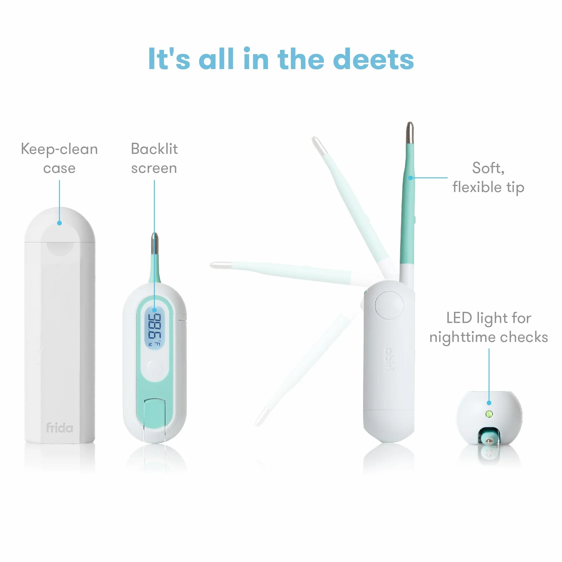 FridaBaby Termómetro digital 3 en 1 True Temp para fiebre, bebés y niños