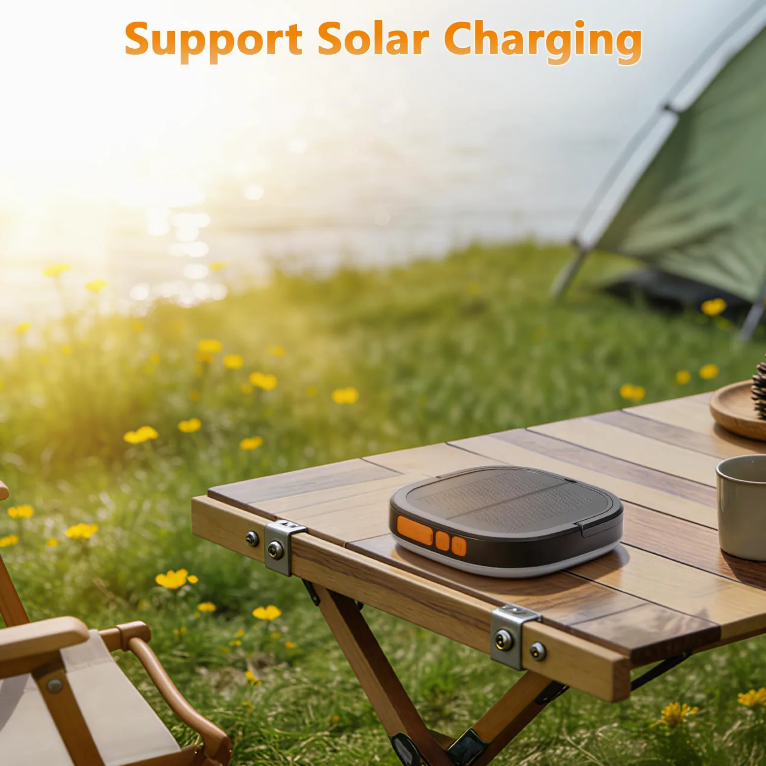 Luces solares de camping, linterna solar recargable de 5000 mAh, LED, 5 modos de luz, IP65, impermeable, con carga USB, linternas para cortes de energía, huracán, senderismo, peces, emergencias y
