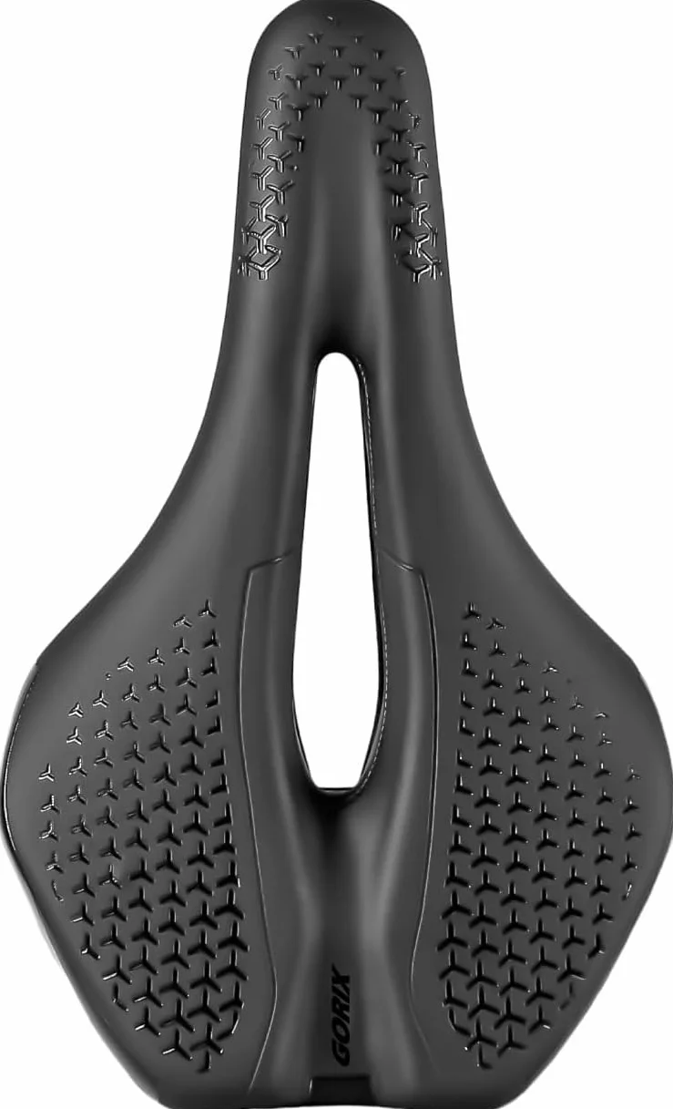 GORIX Asiento de sillín de bicicleta grueso y cómodo, nariz corta, absorción de impactos, bicicleta de carretera de montaña (ADV-ShortFly210)