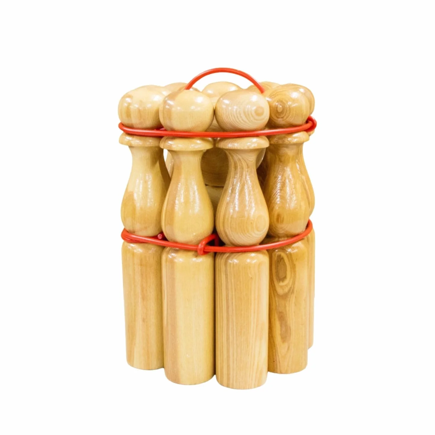 GICO Juego de Conos de Bolos de Madera para niños y Adultos, diversión en Interiores y Exteriores, con Productos de Calidad de Madera Maciza, 24 cm – 3018