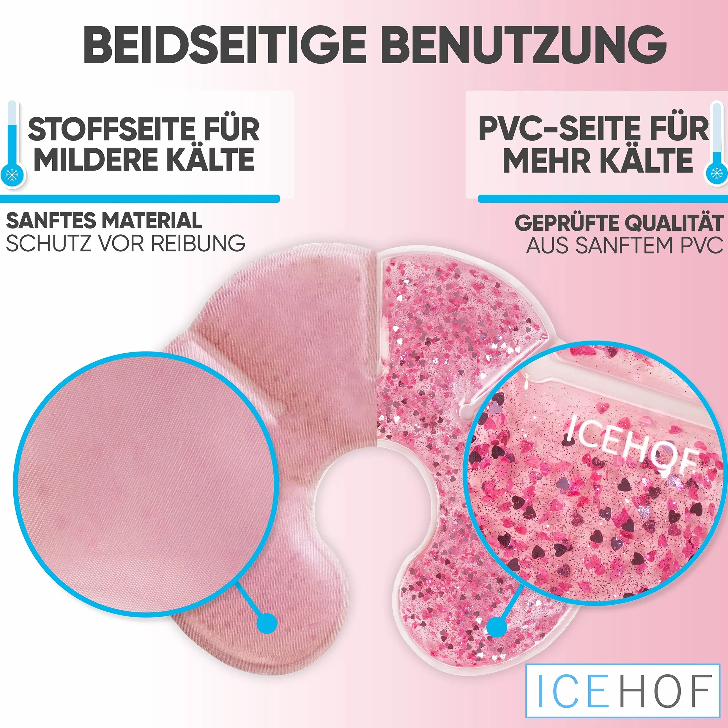 ICEHOF Bolsa Gel Frío para Pecho [2x] - Accesorio de Lactancia Compresas Gel Frío Seno Hielo Almohadillas Refrigeración