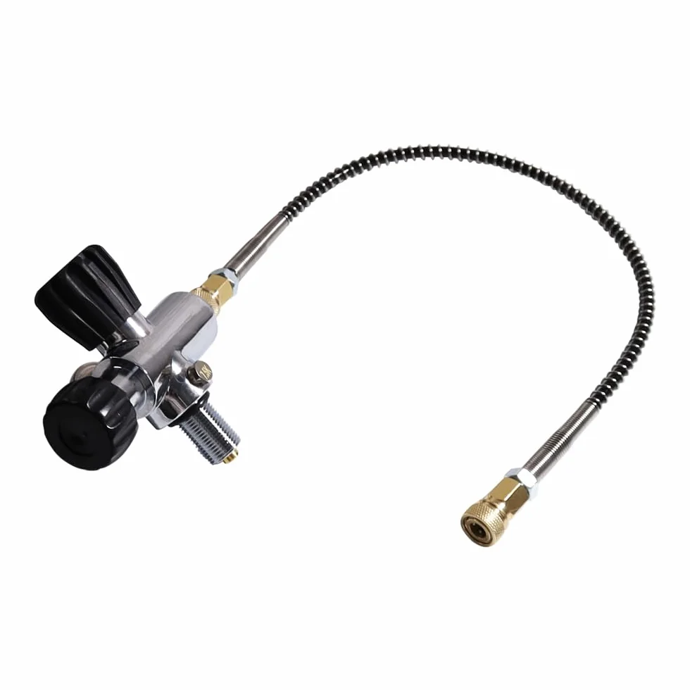 TUXING Depósito de aire HPA de fibra de carbono de 4500 psi, 2 l, 122 Cu con válvula reguladora de relleno PCP, para tanque de buceo Pcp Air Rifle (Empty Bottle), M18 x 1,5
