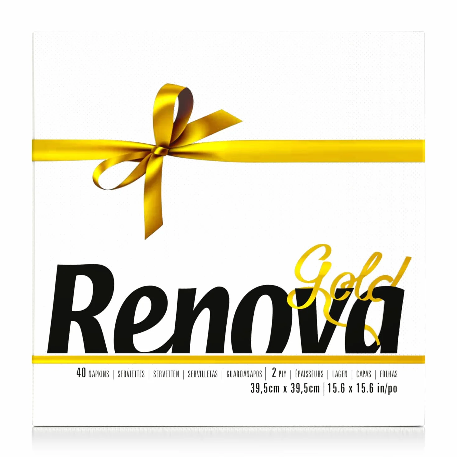 Renova Gold Servilletas Premium Blancas 40 sztuk 2 Capas Tamaño Grande