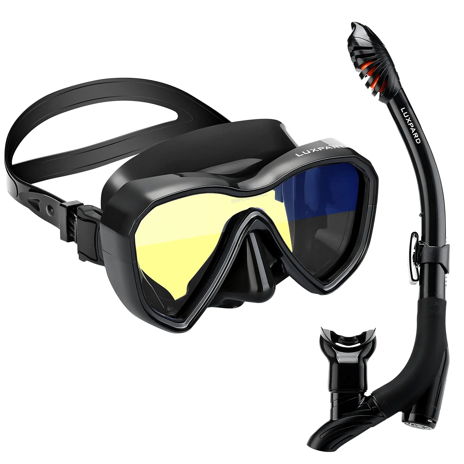 Gafas Buceo, Mascara Snorkel con Visión Panorámica Antivaho y Tubo Seco Antifugas, Equipo para Adultos y Jóvenes, Bolsa para Kit Incluida