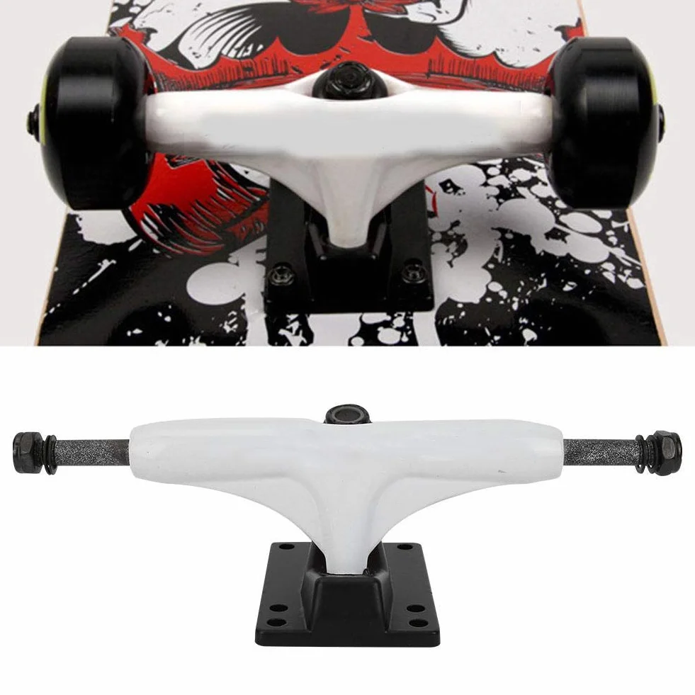 Alomejor Camión de Monopatín con 2 Rodamientos ABEC-7, Tablero Largo de 4-8 Pulgadas para Patineta de Montaña, Camiones Independientes de Aluminio 7-Pulgadas con Base Angular 50° p