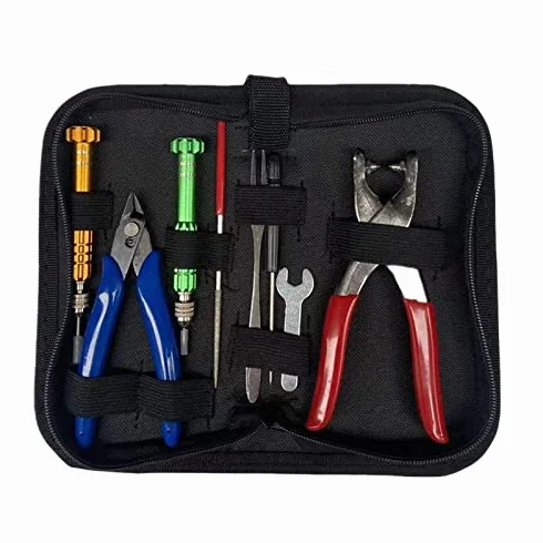 Kit de herramientas de abrazadera de cuerda para arrancar, herramientas de máquina de cuerda portátil, alicates de raqueta de bádminton para equipo de reparación de raqueta de tenis, squash