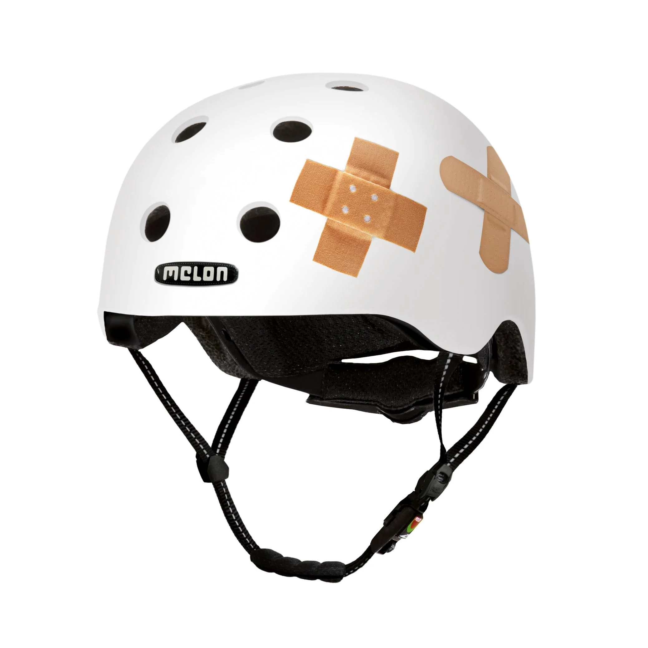 Melon Casco Bicicleta »Scribble« para Hombres y Mujere, Adultos y niños | Casco Urbano Seguro y Ligero para Ciclismo, monopatines y Bicicletas de montaña | Blanco Negro