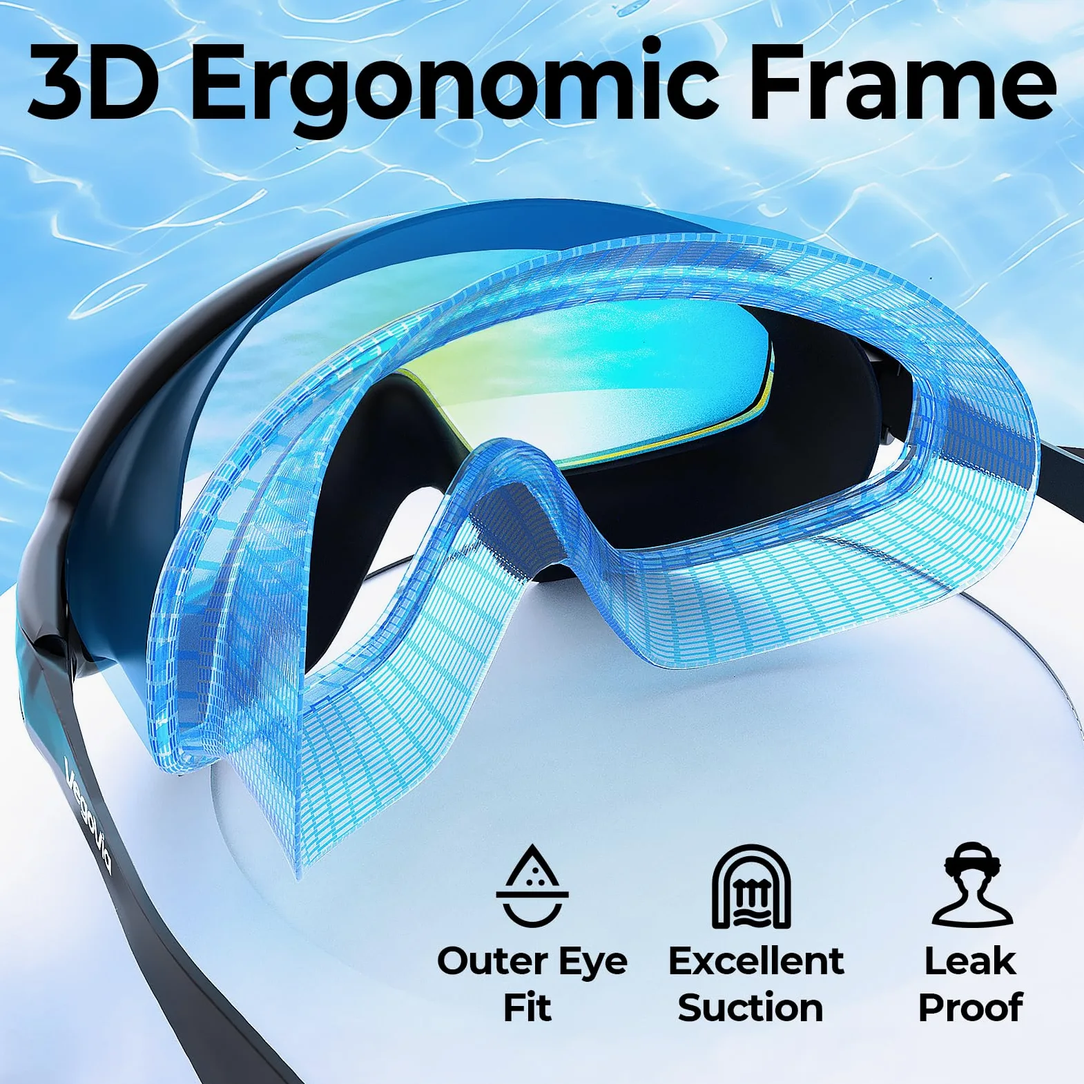 VegoVia Paquete de 2 gafas de natación para adultos, jóvenes, hombres y mujeres | Gafas de natación antivaho para piscina, protección UV, sin fugas, de silicona, tapones para los oídos, agua abierta