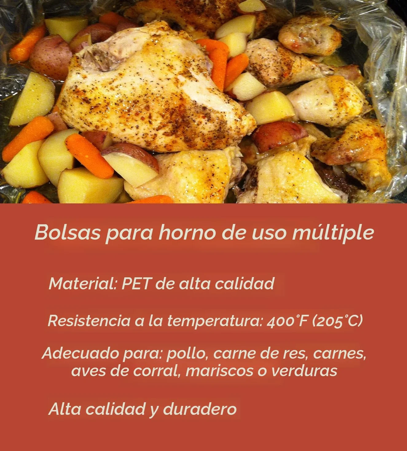 Bolsas de horno para asar pavo, carnes, pollo, pescado y verduras, 43x55 cm, 12 unidades