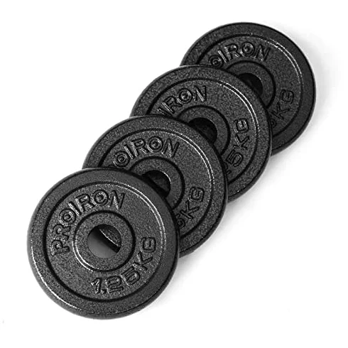 Juego de Placas de Pesas de Hierro Fundido 1.25kg, 2.5 kg, 5 kg, 10 kg (elección de tamaños) for 1 "Barra de Manilla de Mancuernas, Pesas de Pintura Negra Barbell (Size : 1.25kg*4)