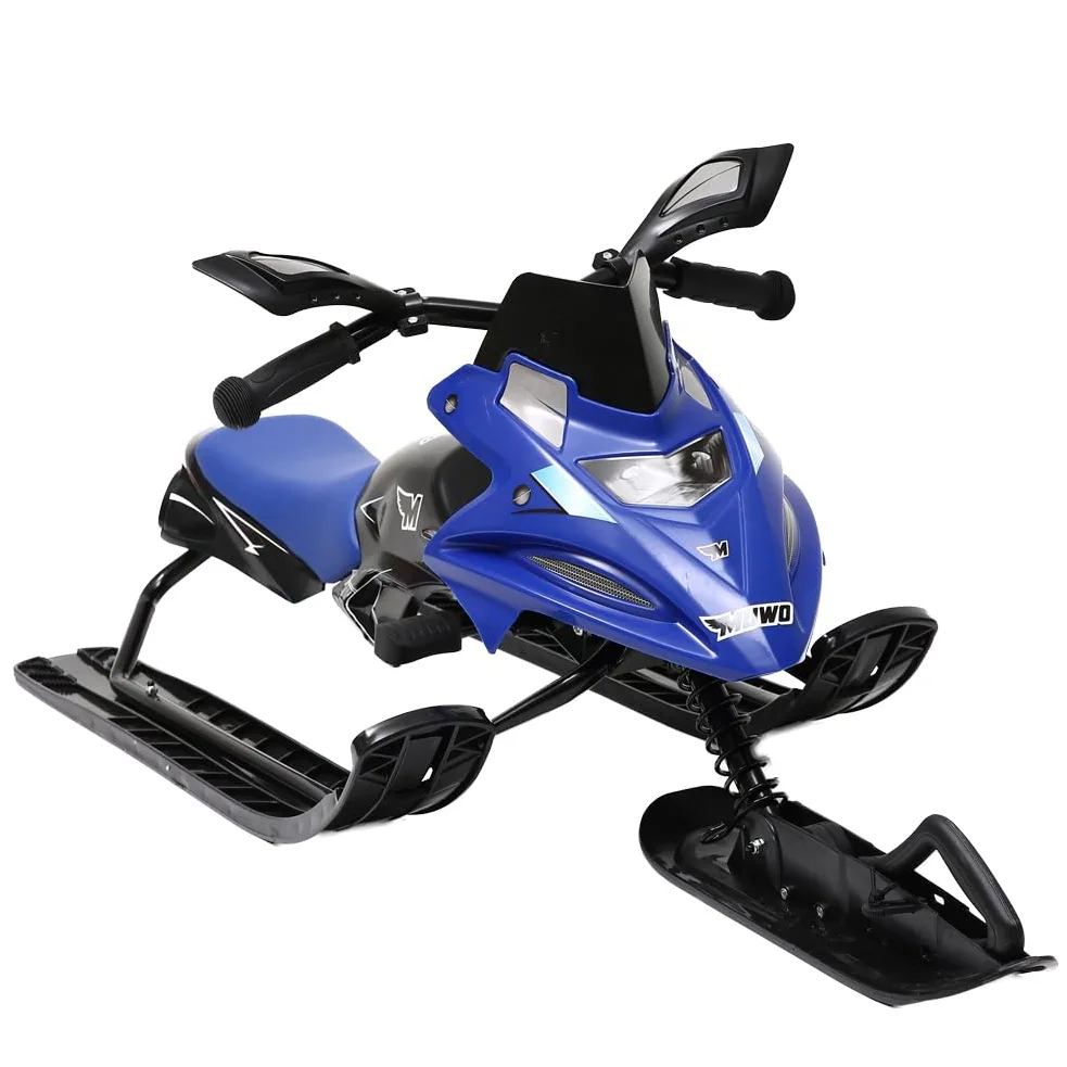 MUWO Snowglider - Trineo con cuerda automática y freno de mano para niños y jóvenes, para esquí de pista