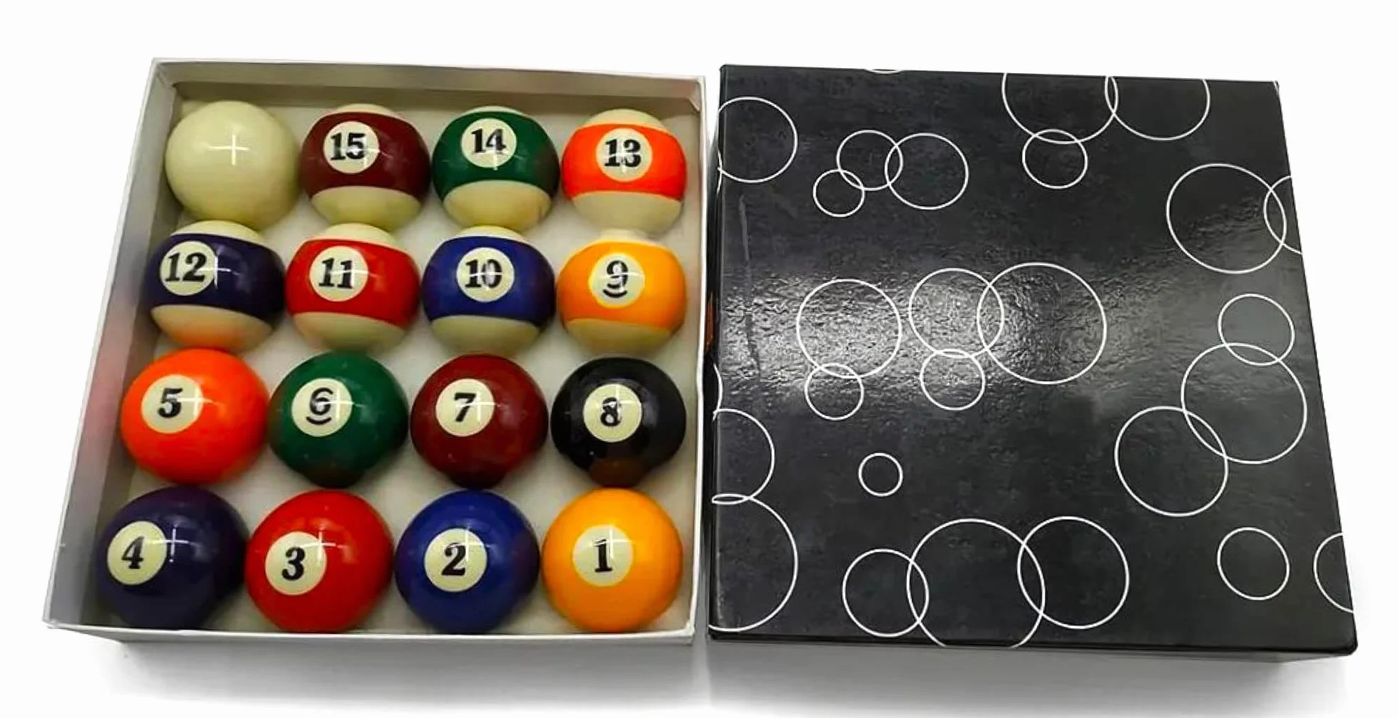 Profesional Caja de Bolas de Billar Tamaño Standard Juego Completo