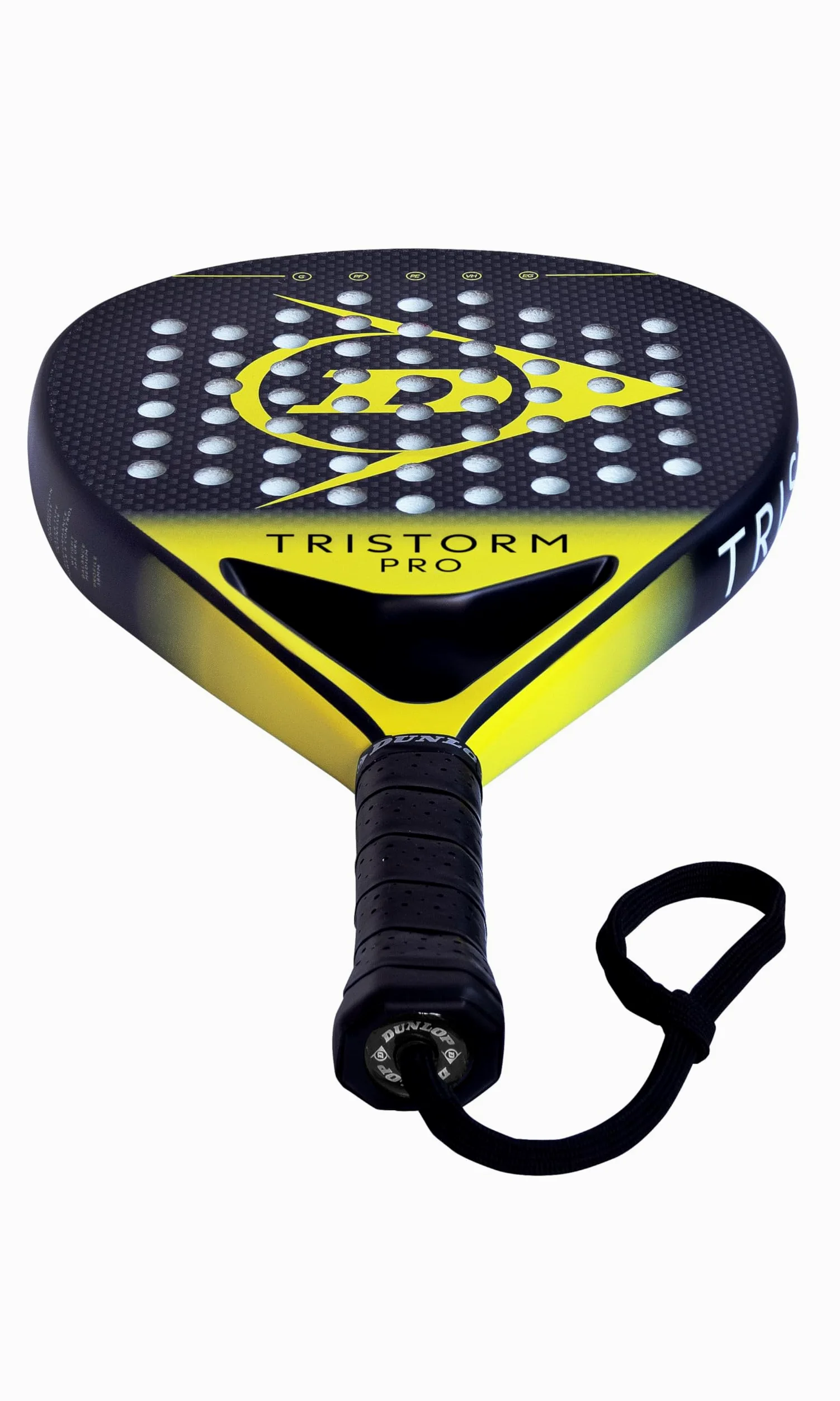 DUNLOP Tristorm Pala de Pádel – Forma Diamante, Marco de Grafito – Tecnología Power Frame – Acabado Extra Grip y Núcleo EVA Suave – Potencia y Control de Efecto