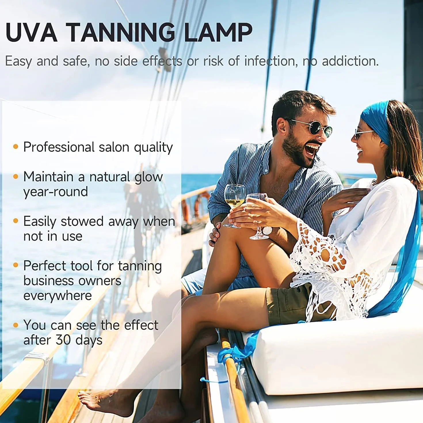 Lámpara bronceadora Solarium 48W 364 LEDs para Cara y Cuerpo con Soporte y Gafas Plata