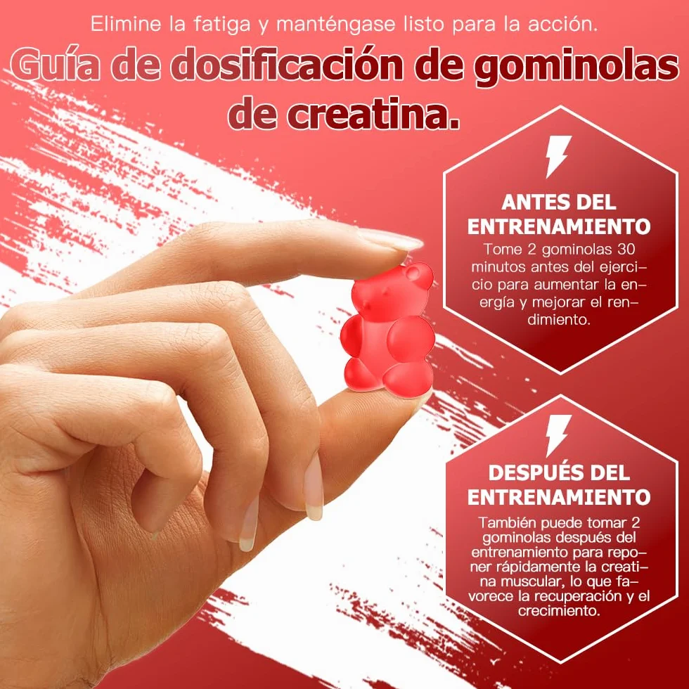 Gominolas de Creatina 90 Unidades 5000mg Monohidratada Veganas