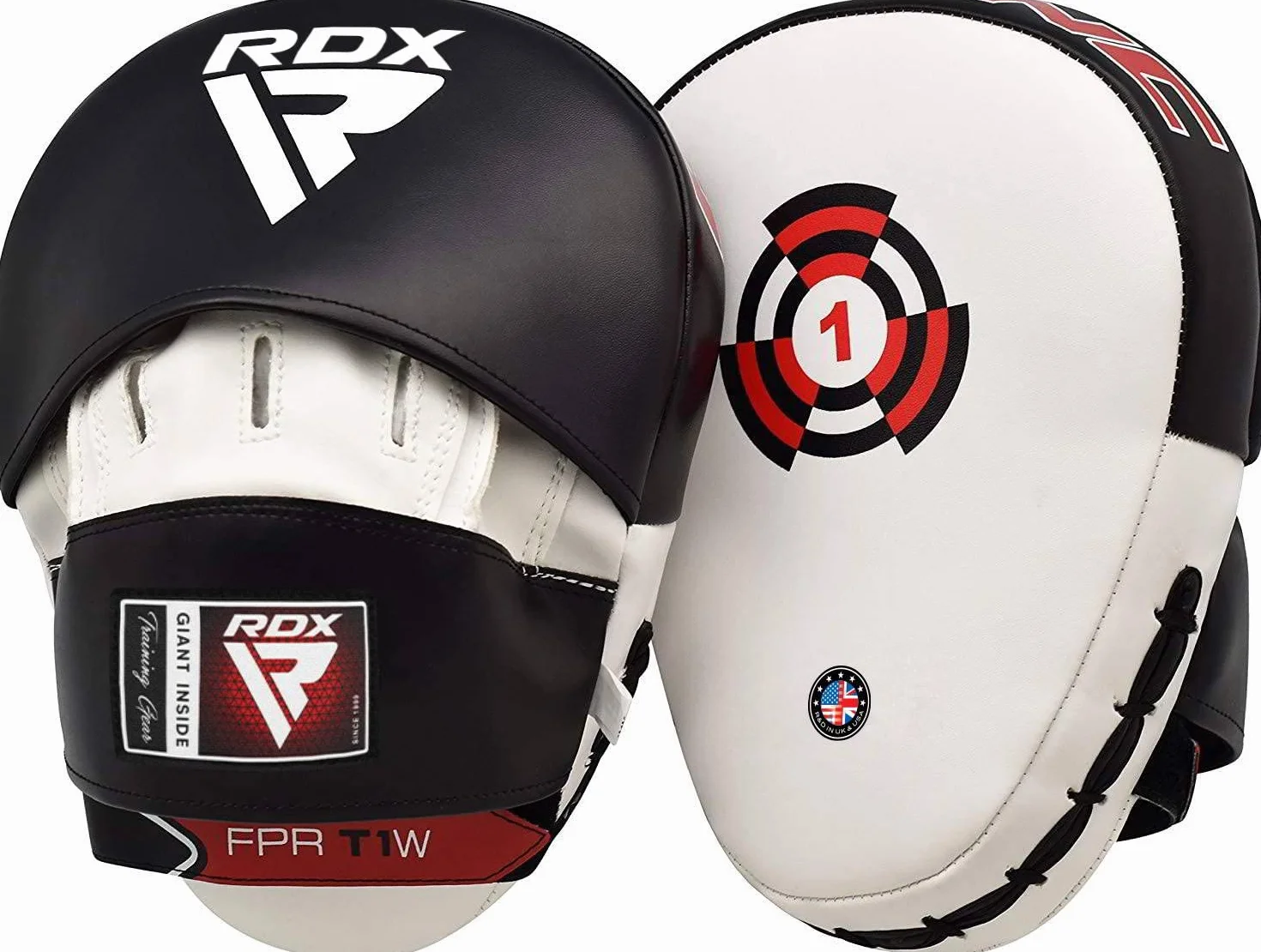 RDX Maya Hide Cuero Curvadas Boxing Pads Gancho Jab Patada Almohadilla Kick Boxing Sparring