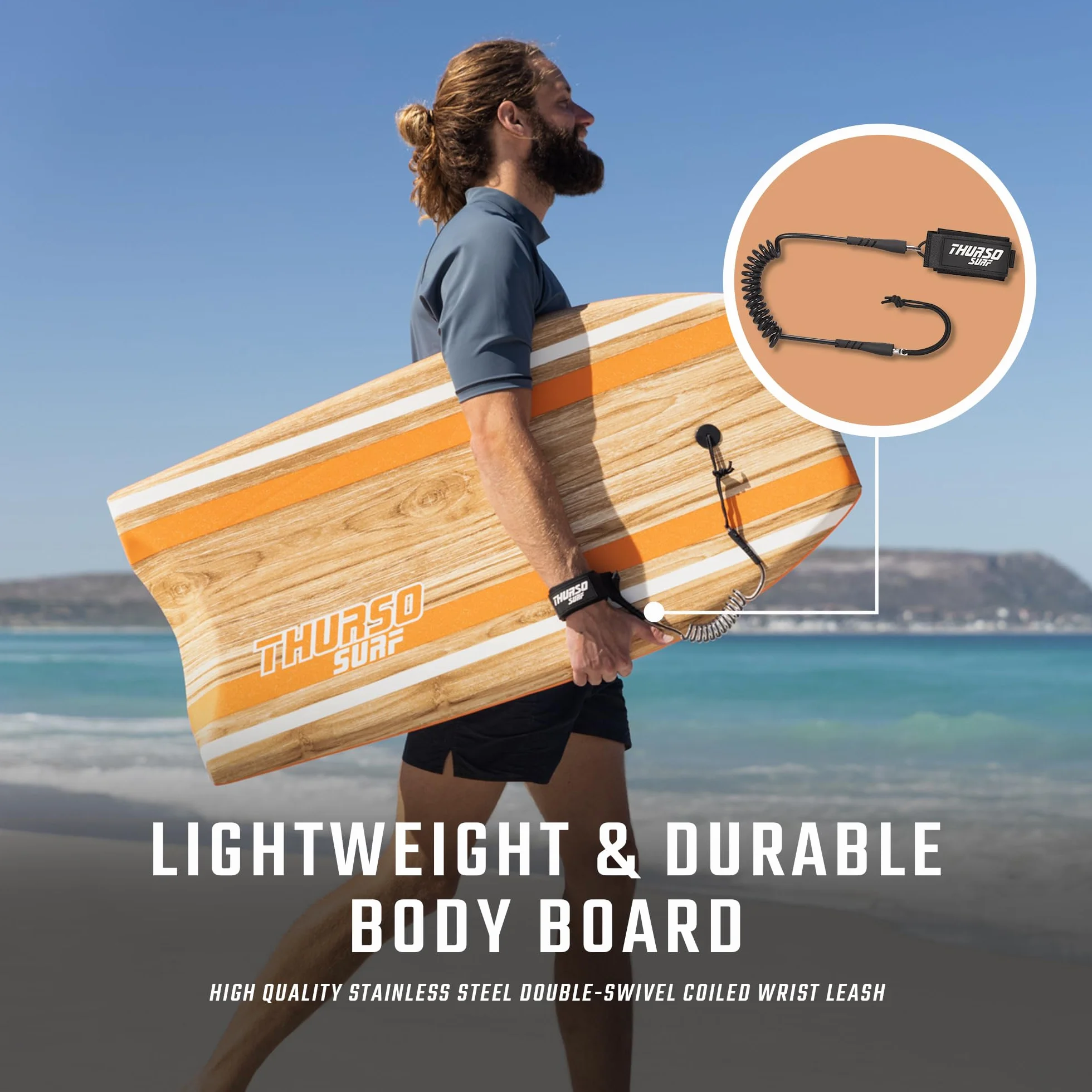 THURSO SURF Quill Tabla de bodyboard 42 pulgadas EPS IXPE HDPE FRP cola creciente malla plástica doble canal