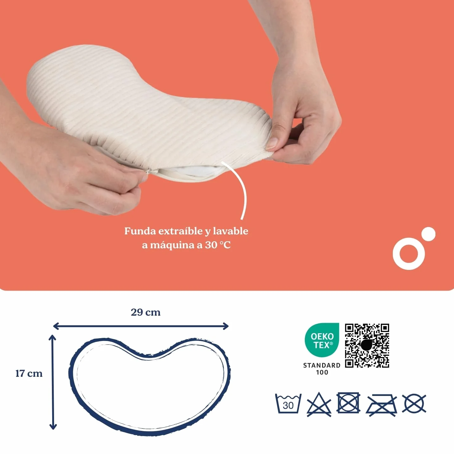 doomoo Almohadilla Térmica Snoggy Mom - Forma ergonómica, Sand, para aliviar dolor menstrual, endometriosis y posparto, caliente o fría
