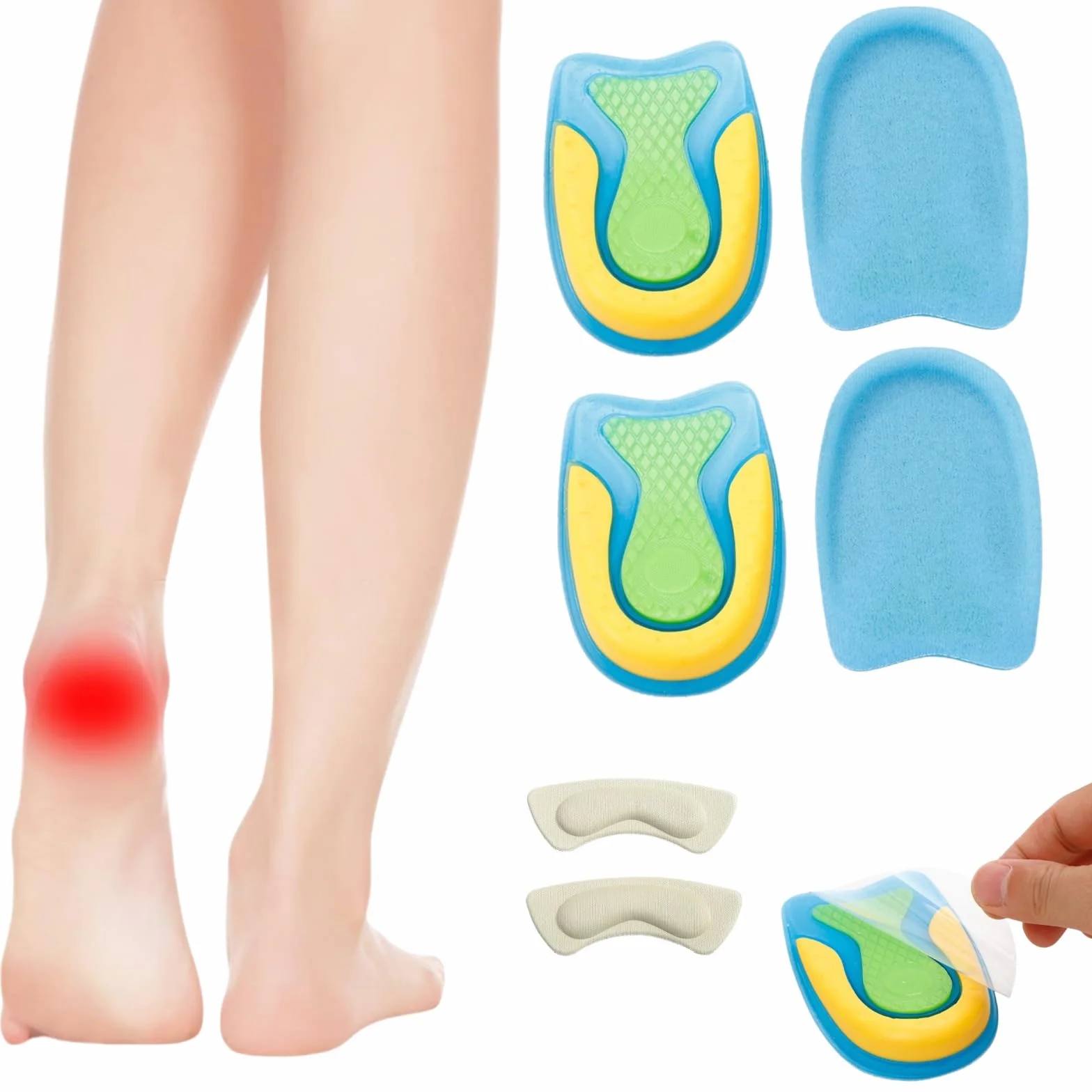 Taloneras Fascitis Plantar 3 Pares Silicona Gel Ortopedia para Zapatos