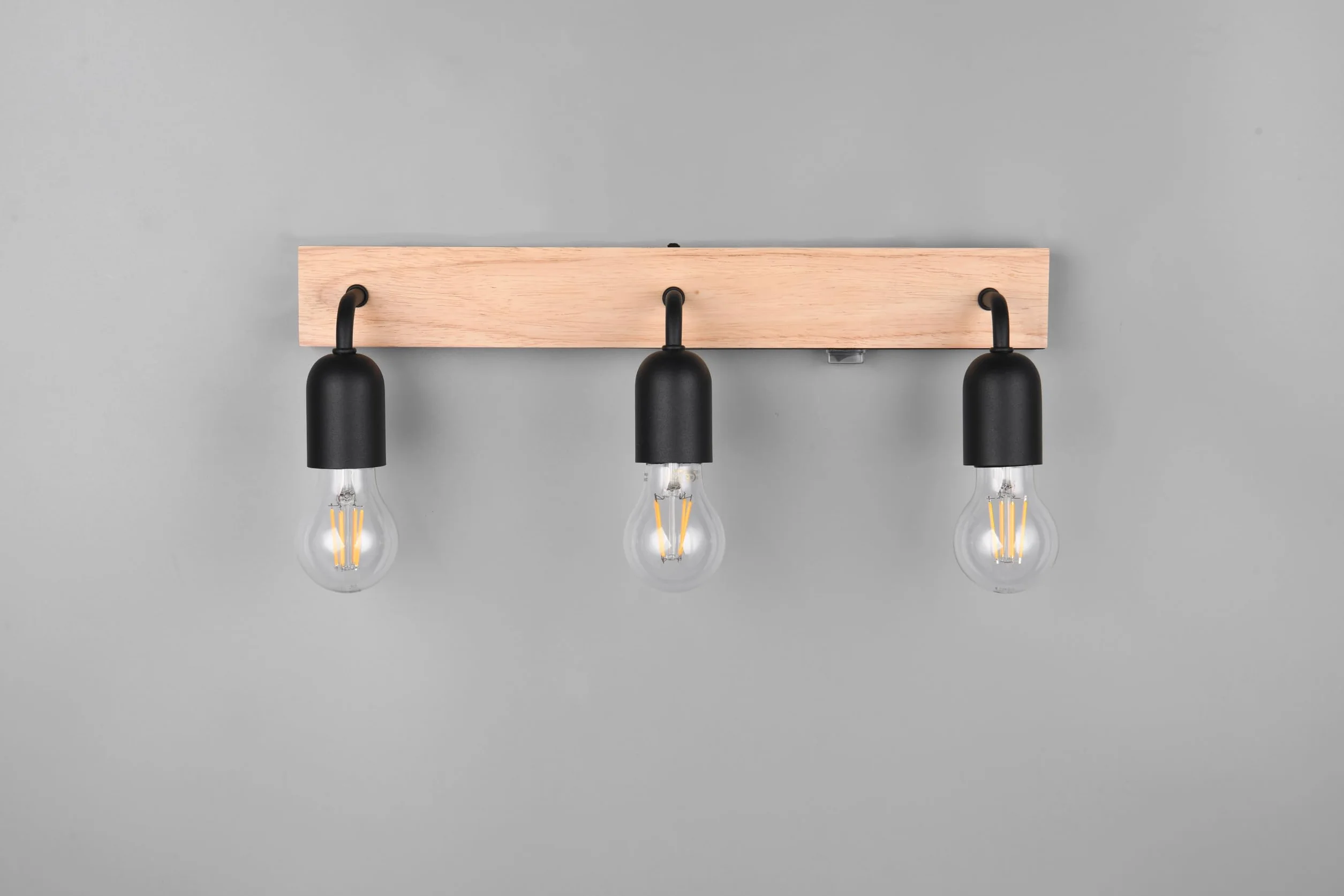 Trio Leuchten Aplique de baño ARTURO 284470332 metal negro mate madera natural E27