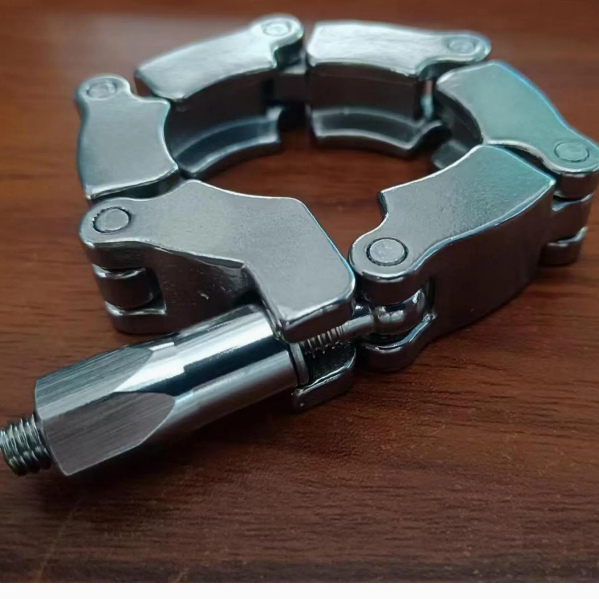 Clip de bisagra de vacío de acero inoxidable 304, for bridas NW50 KF50, Clip de cadena pesada con tuerca de sujeción y anillo de centrado, 1 ud.