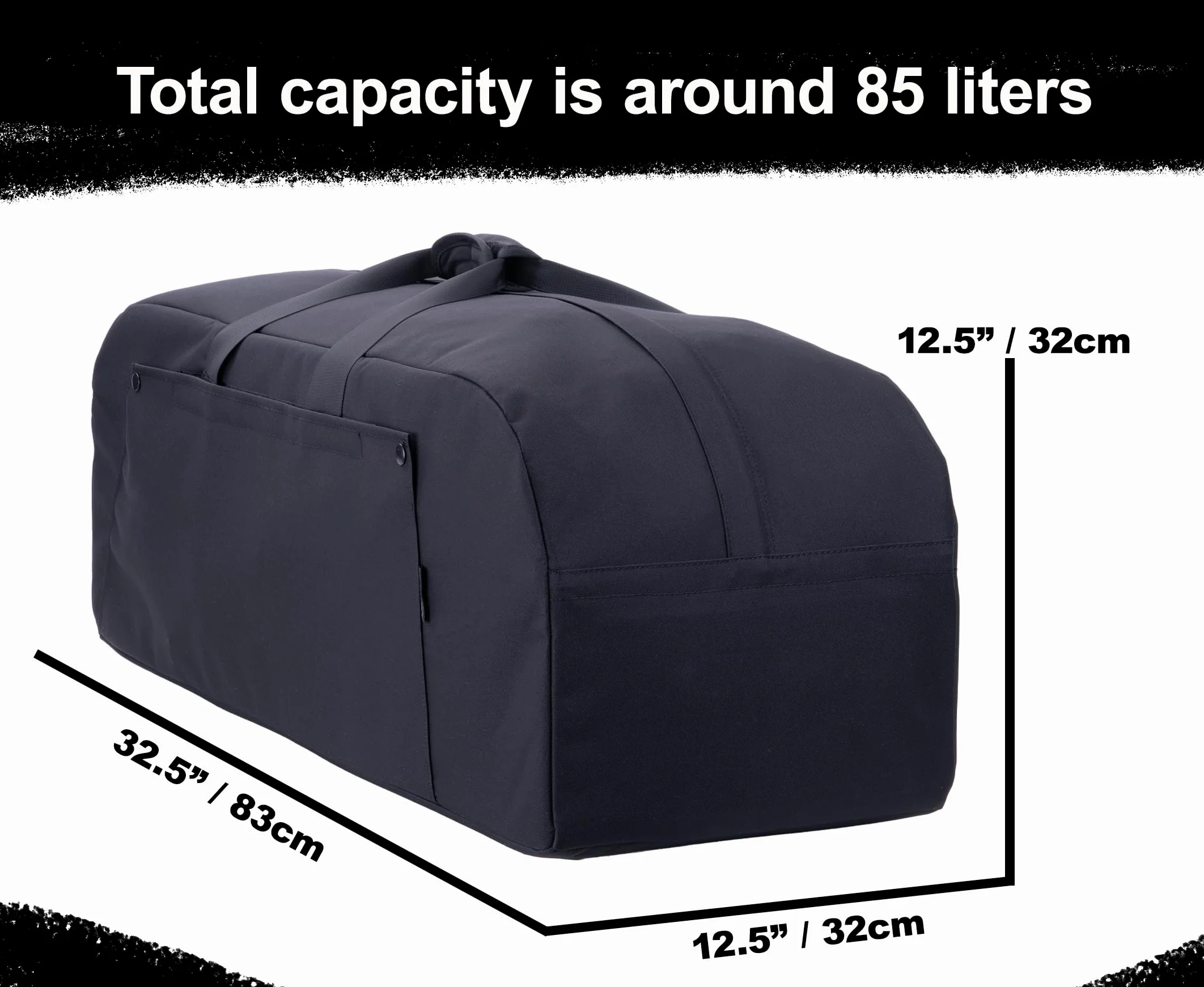 Combat Pilot - Bolsa de lona grande de 85 l, resistente al agua, mochila militar para gimnasio, trabajo y viajes tácticos