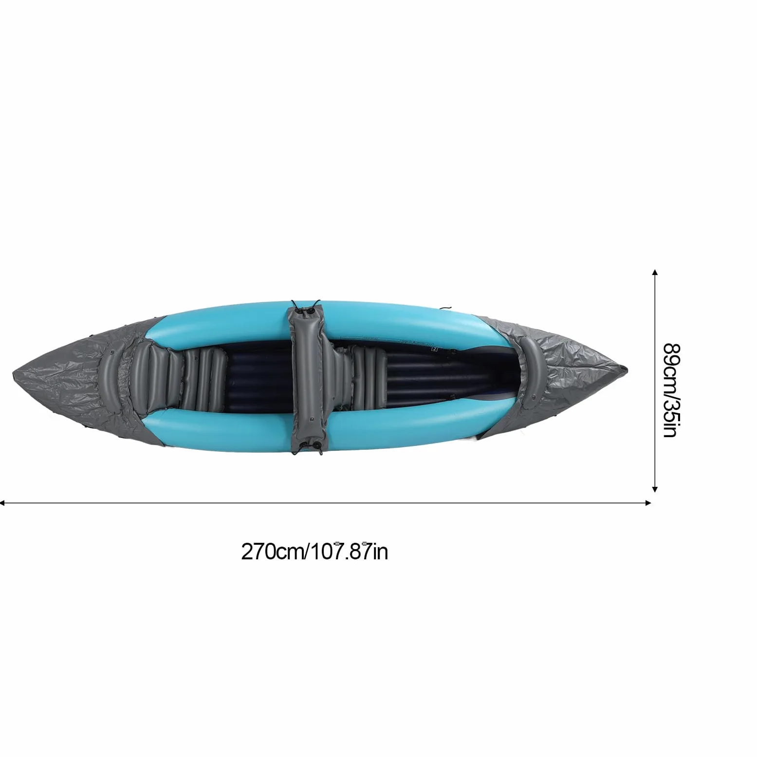 Kayak Plegable para 2 Personas, Canoa Inflable portátil con protección Solar, PVC Grueso, para Pesca, Rafting, canotaje